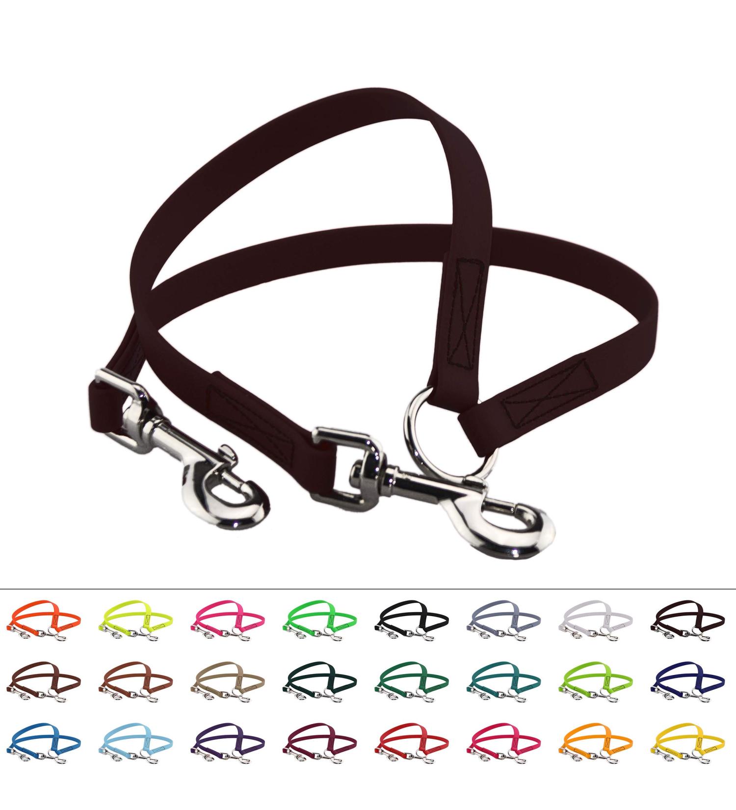 BioThane Coupling Leash for Two Dogs - 0.5m Dark Brown Width Selectable | Durable & Stylish Dog Harnesses - Buy Online on GoSupps.com