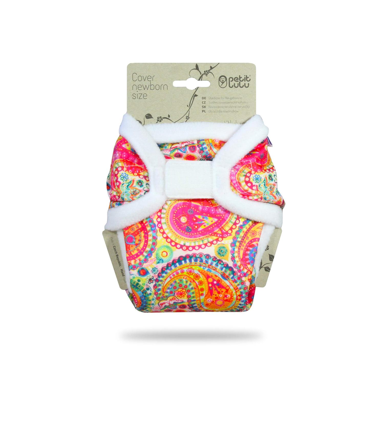 Petit Lulu Newborn Cloth Nappy Wrap | Hook & Loop | Washable Diaper Cover | Reusable Cloth Nappies - Colourful Orient - Buy Online on GoSupps.com