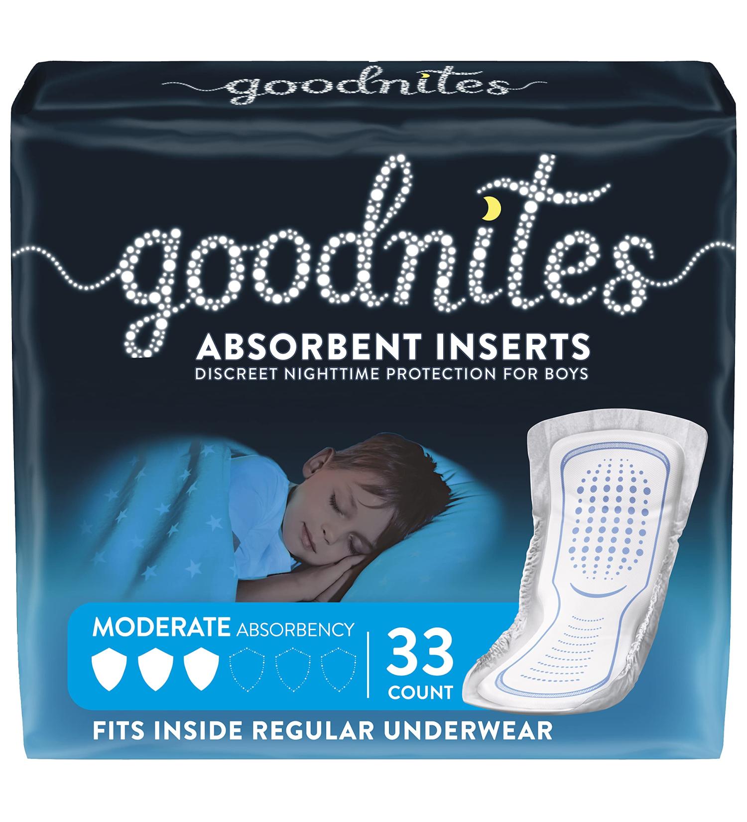 Goodnites Boys Bedwetting Inserts, 33 Count - Moderate Absorbency | FSA/HSA-Eligible - Buy Online on GoSupps.com