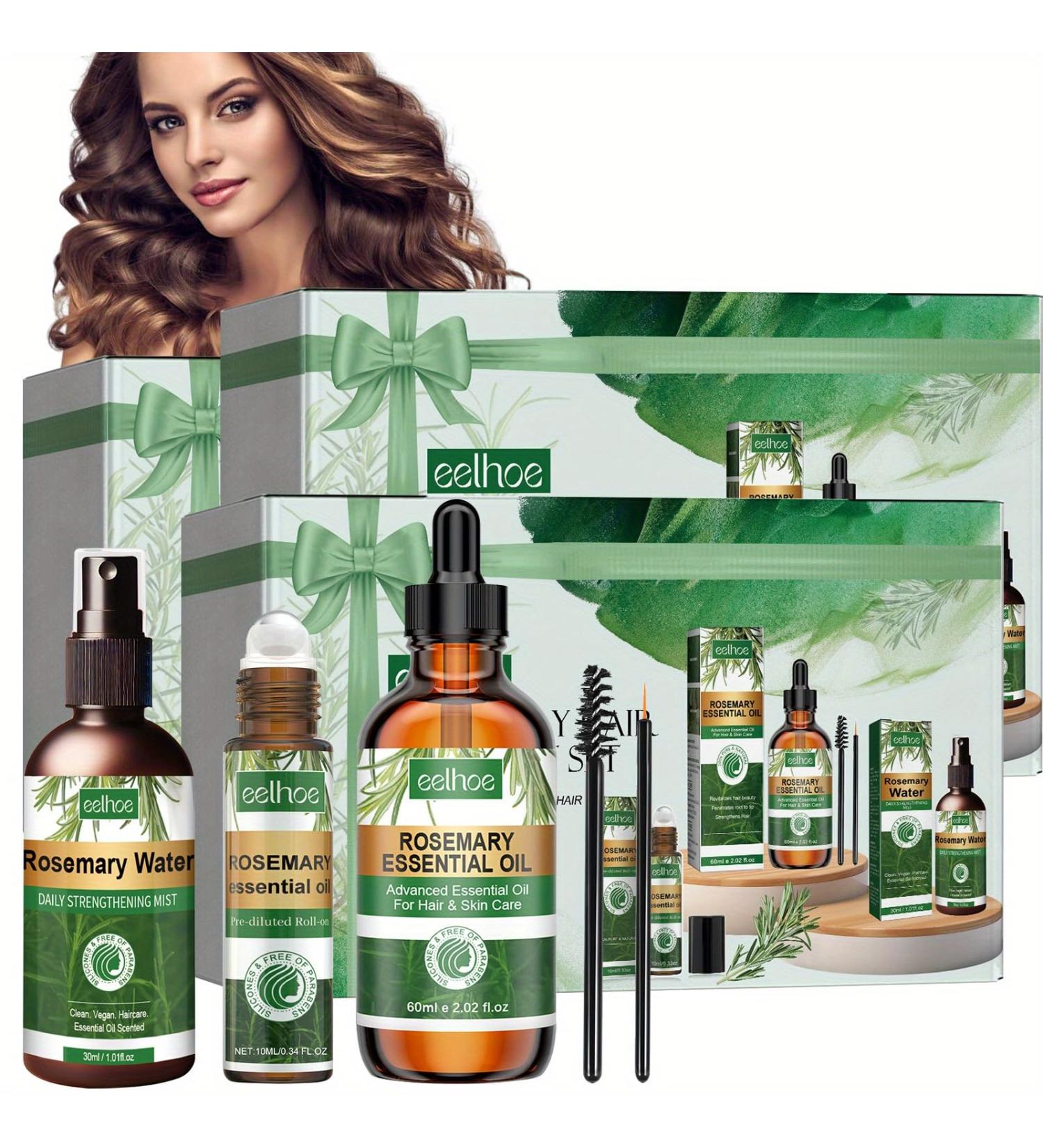 Rosemary Hair Care Gift Set | 3-Piece Vegan Essential Oil Set for Hair Growth & Scalp Treatment - Buy Online on GoSupps.com
