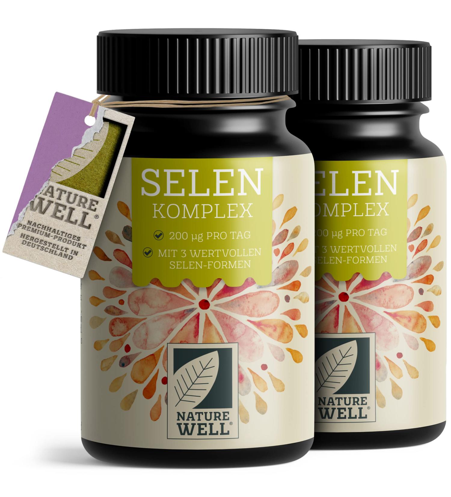 High Dose Selenium 200 g Tablets - 100% Vegan 3 Premium Sources | Selen 2x365 - No Additives International Shipping - Buy Online on GoSupps.com