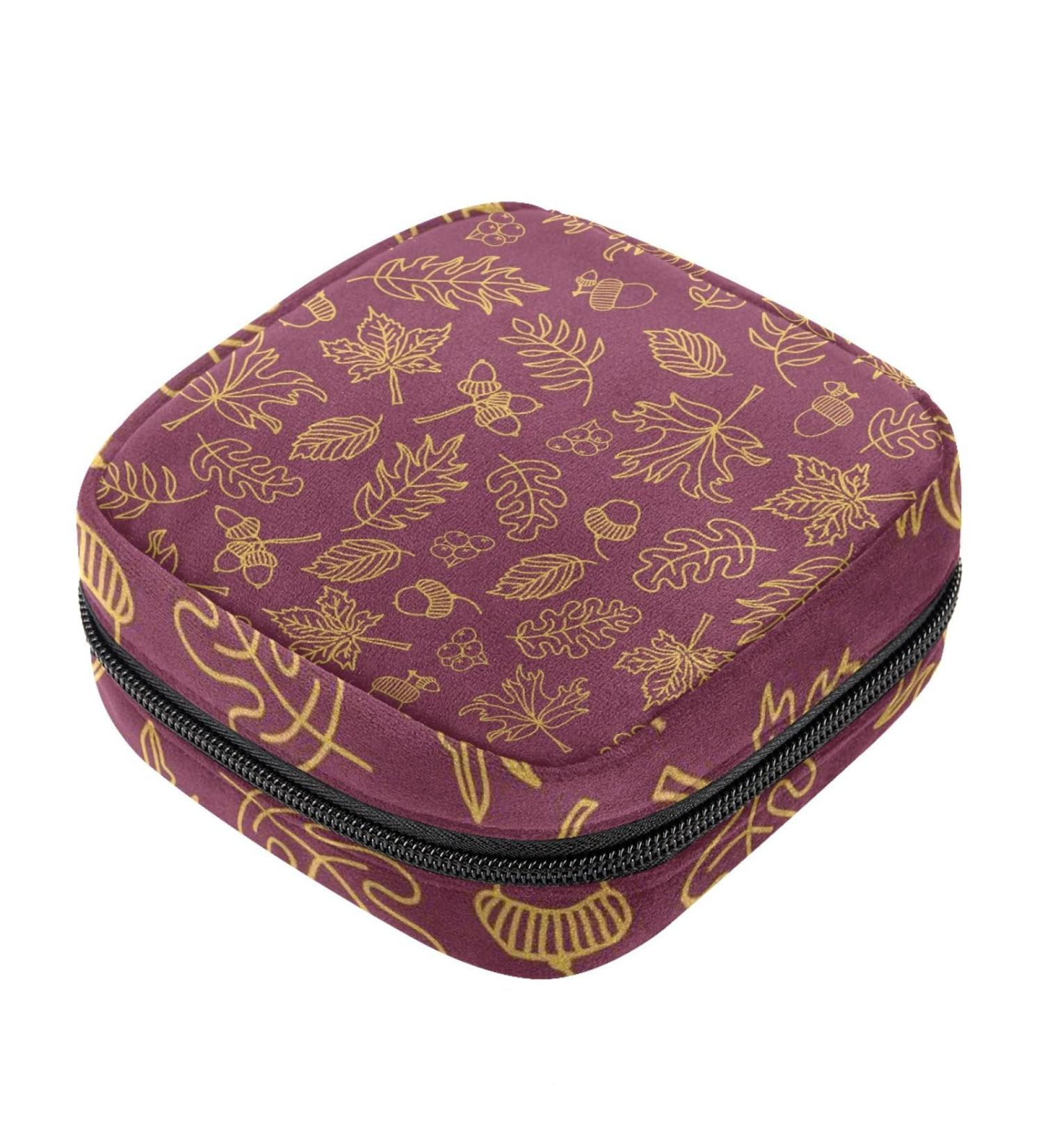 Fall Maple Leaf Menstrual Cup Pouch & Pad Bag - Portable Feminine Menstruation Storage - Buy Online on GoSupps.com