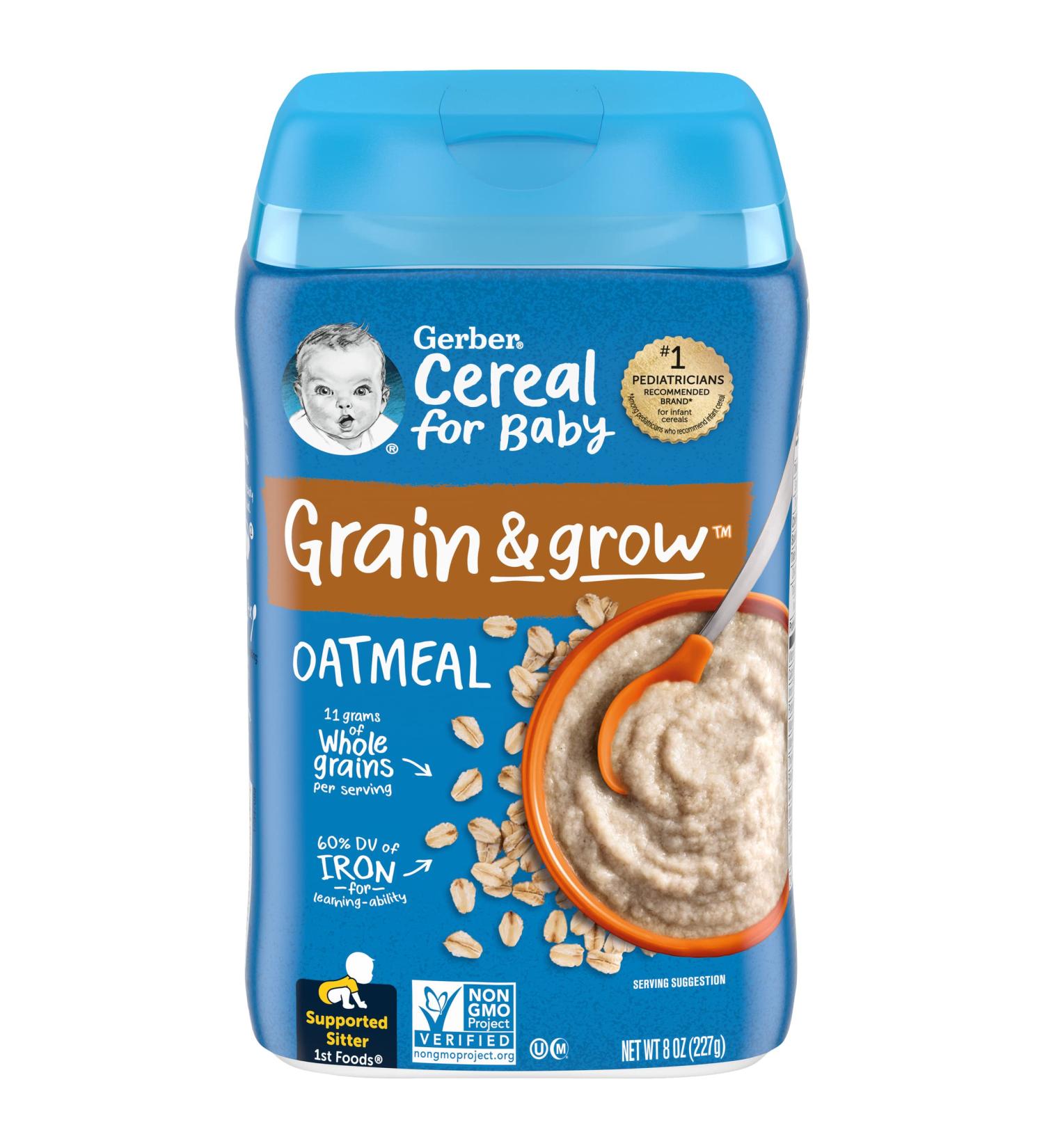 Gerber Baby Cereal 1st Foods Oatmeal 8oz - Grain & Grow | Buy Online - Buy Online on GoSupps.com