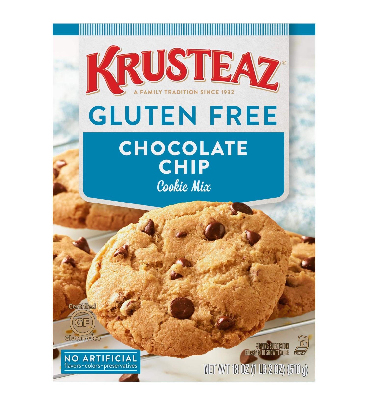 Krusteaz Gluten Free Chocolate Chip Cookie Mix 18oz - Pack of 8 - Buy Online on GoSupps.com