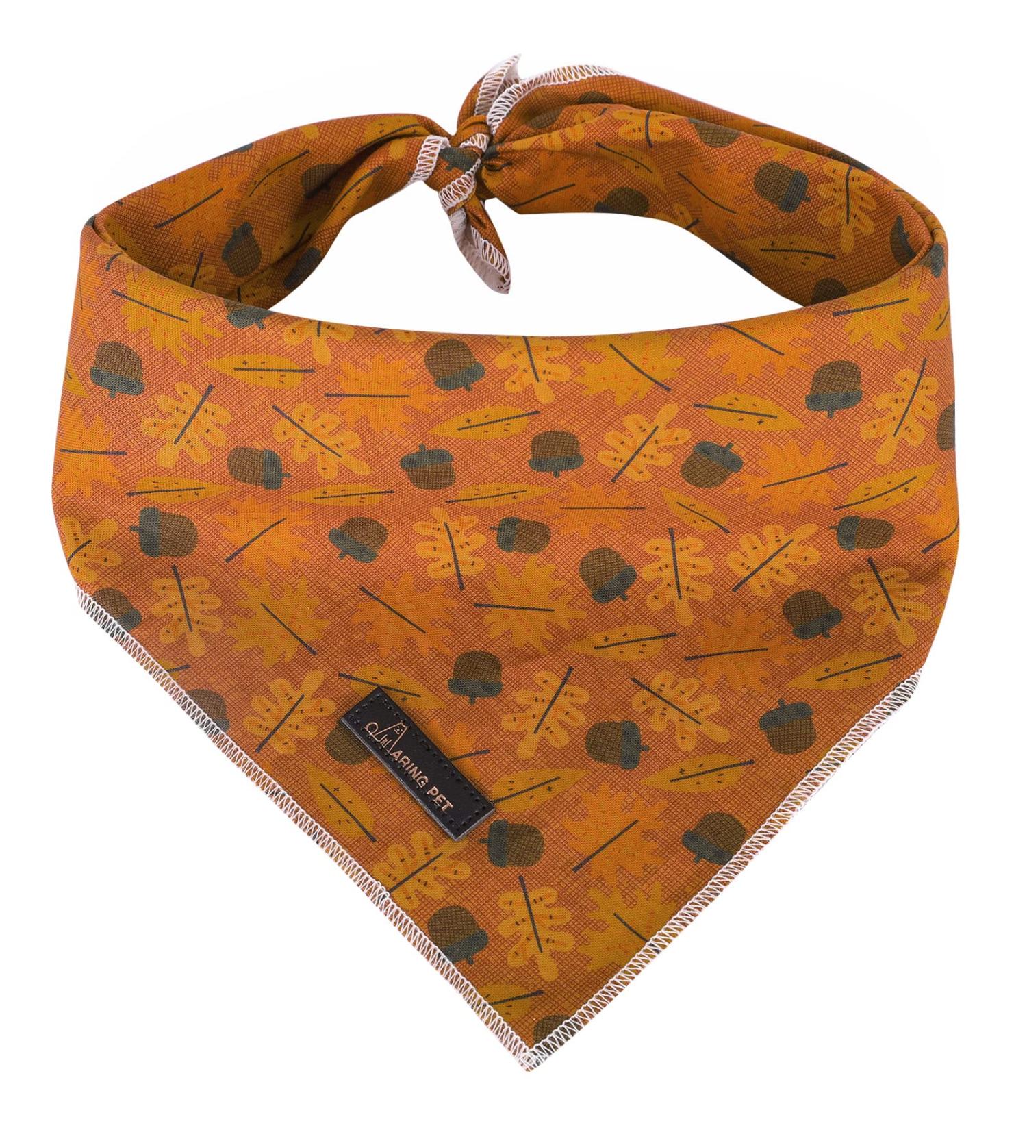 Autumn Ahorn Leaf Dog Bandana - Enchanting Yellow Neckerchief for Small to Large Dogs & Cats | Stylish Triangle Bibs for Pets - Buy Online on GoSupps.com
