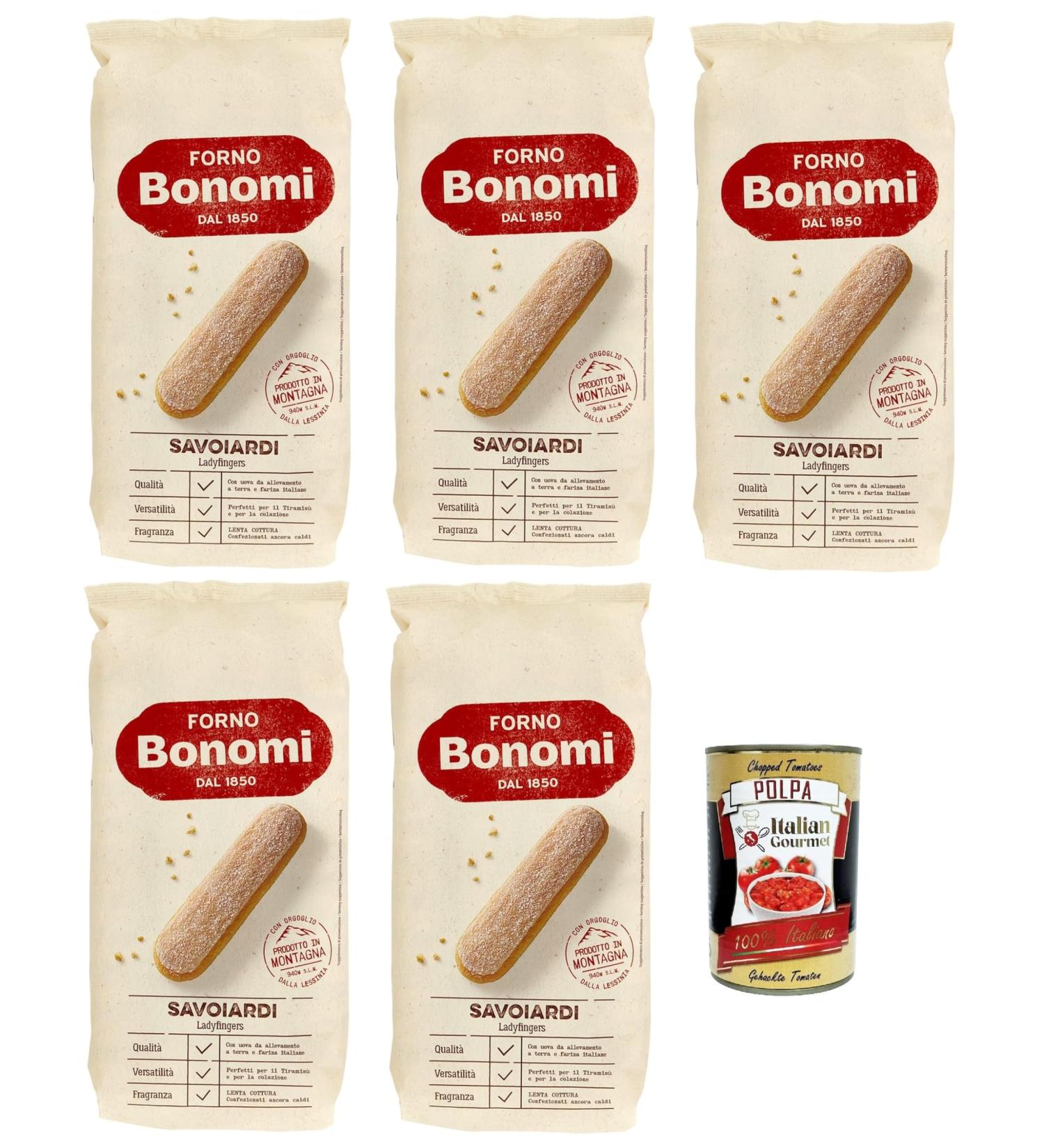  Italian Gourmet E.R. Forno Bonomi Italian Biscuits for Tiramisu Biscuits and Savoiardi Cookies 400 g + Italian Gourmet Polpa 400 g - Buy Online on GoSupps.com