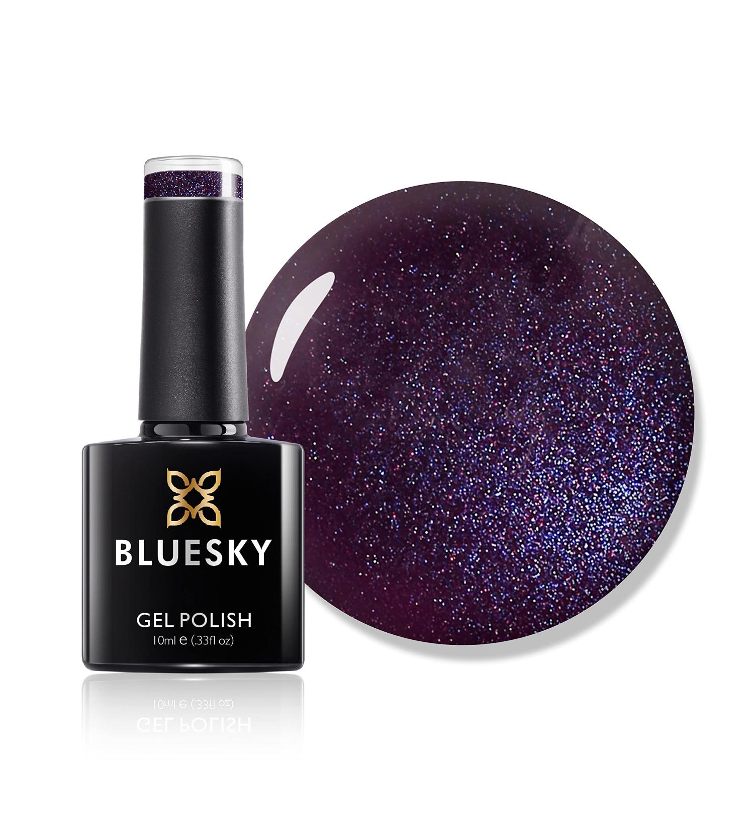 Bluesky Gel Nail Polish Rock Royalty 80524 Dark Glitter Purple Wine Long Lasting Chip Resistant 10 ml (Requires Drying Under UV LED Lamp) - Buy Online on GoSupps.com