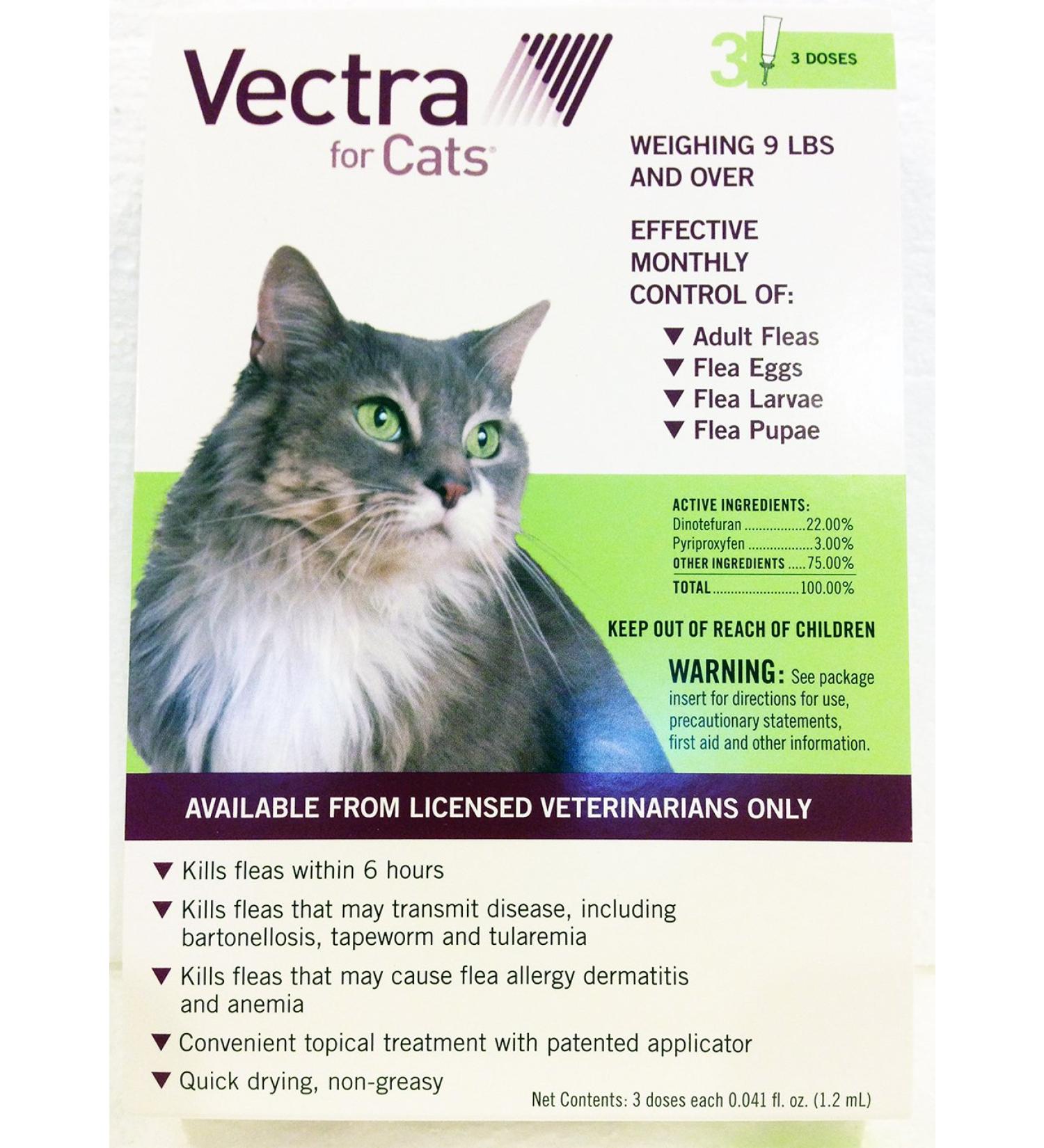 Vectra for Cats Over 9lbs 3 Doses Green by Ceva