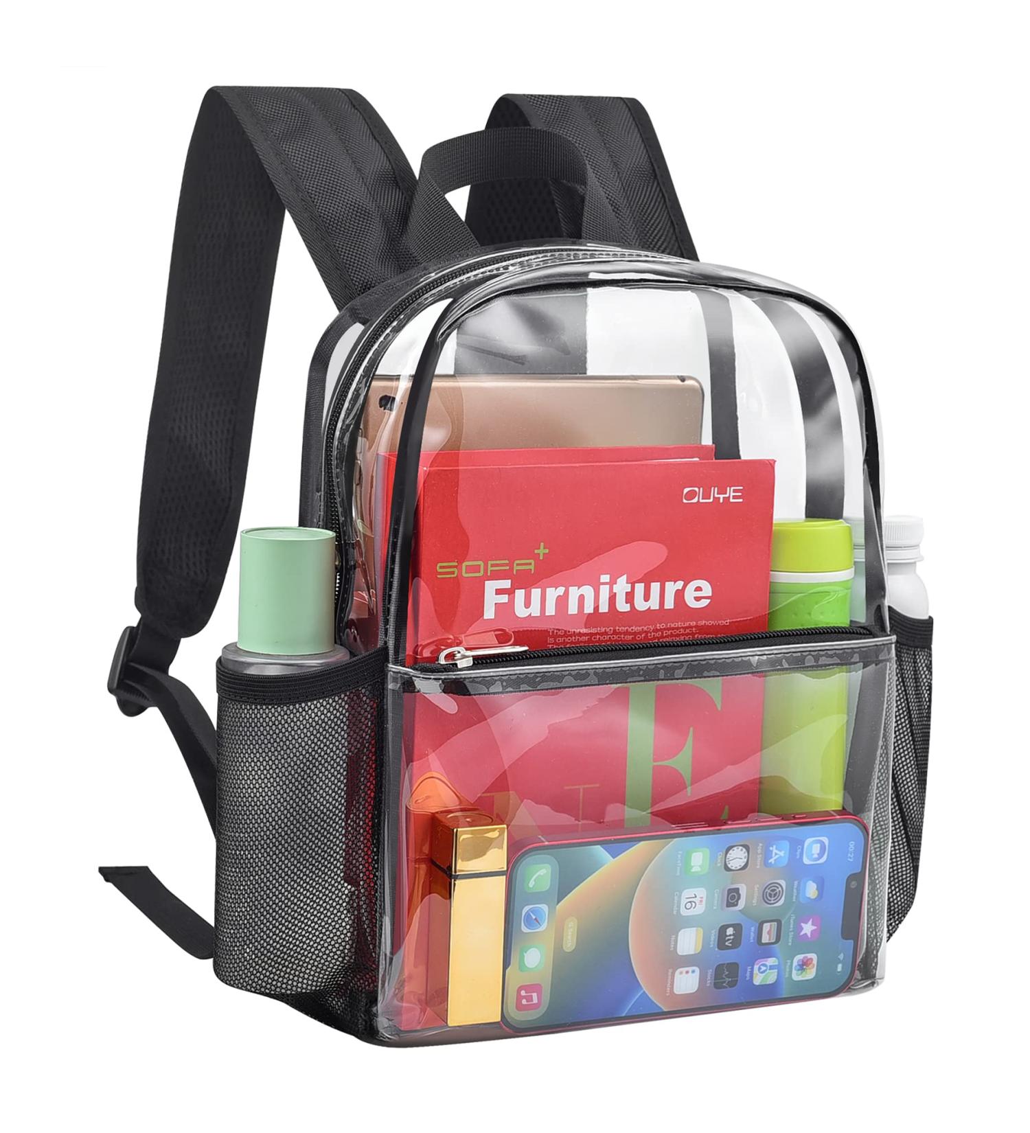 Paxiland Clear Stadium Approved Mini Backpack - 12x12x6 Heavy Duty with iPad Compartment | Ideal for School, Sports Events, Concerts, and Festivals - Buy Online on GoSupps.com