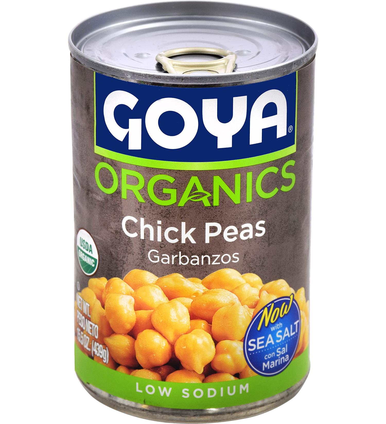 Goya Foods Organic Chickpeas Garbanzo Beans 15.5oz (Pack of 24) - 100% Organic, Non-GMO - Buy Online on GoSupps.com