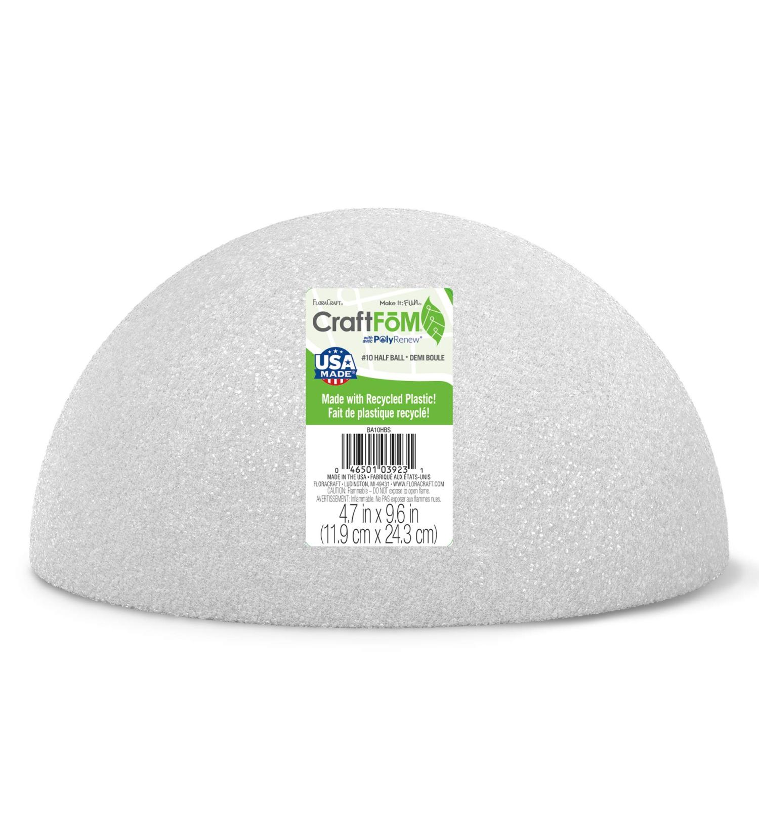 FloraCraft CraftFM Half Ball White - 4.7 x 9.6 - Versatile Crafting Supply - Buy Online on GoSupps.com