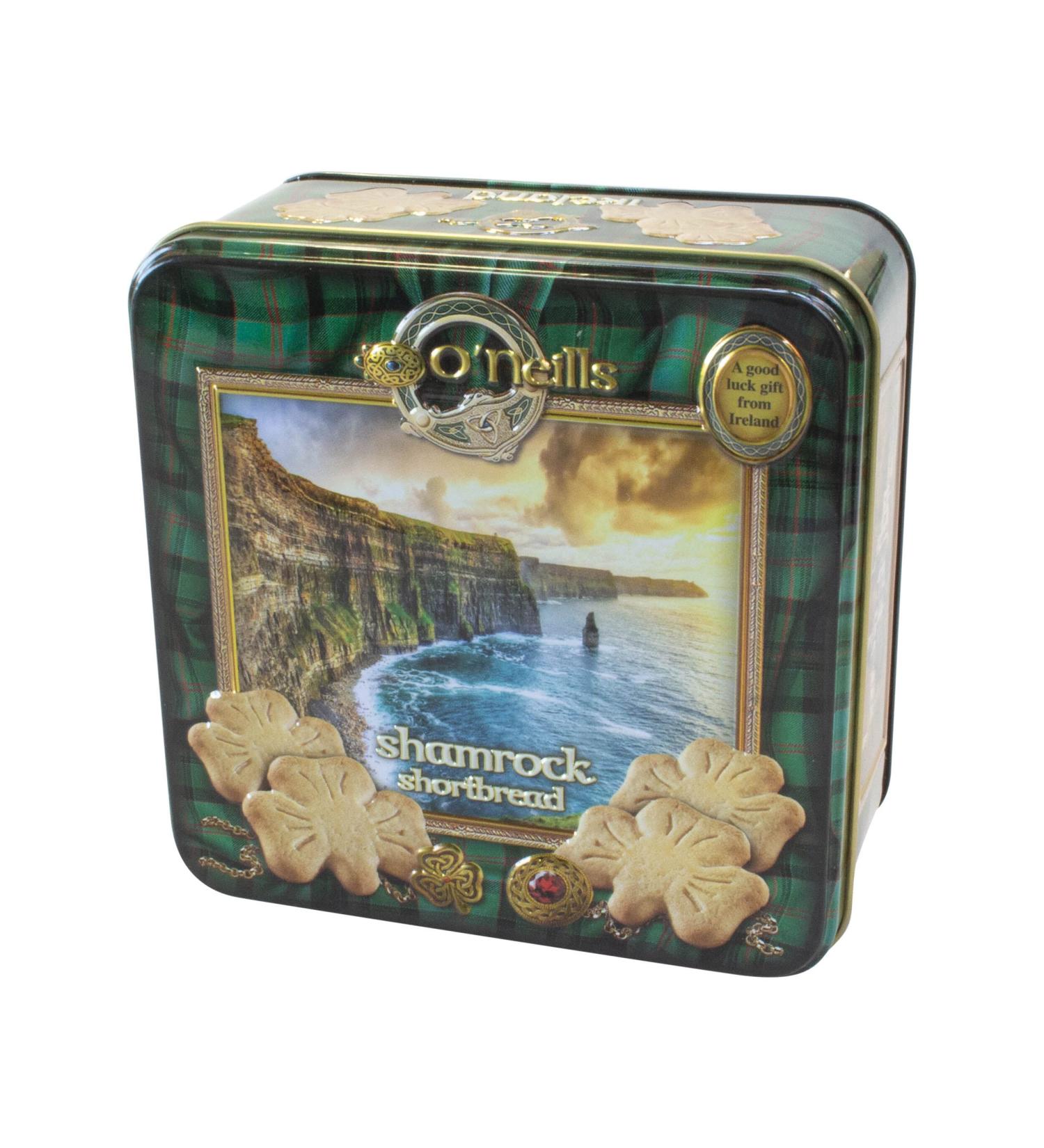 O'Neill's Shamrock Shaped Shortbread In An Images of Ireland Tin 80G - Buy Online on GoSupps.com