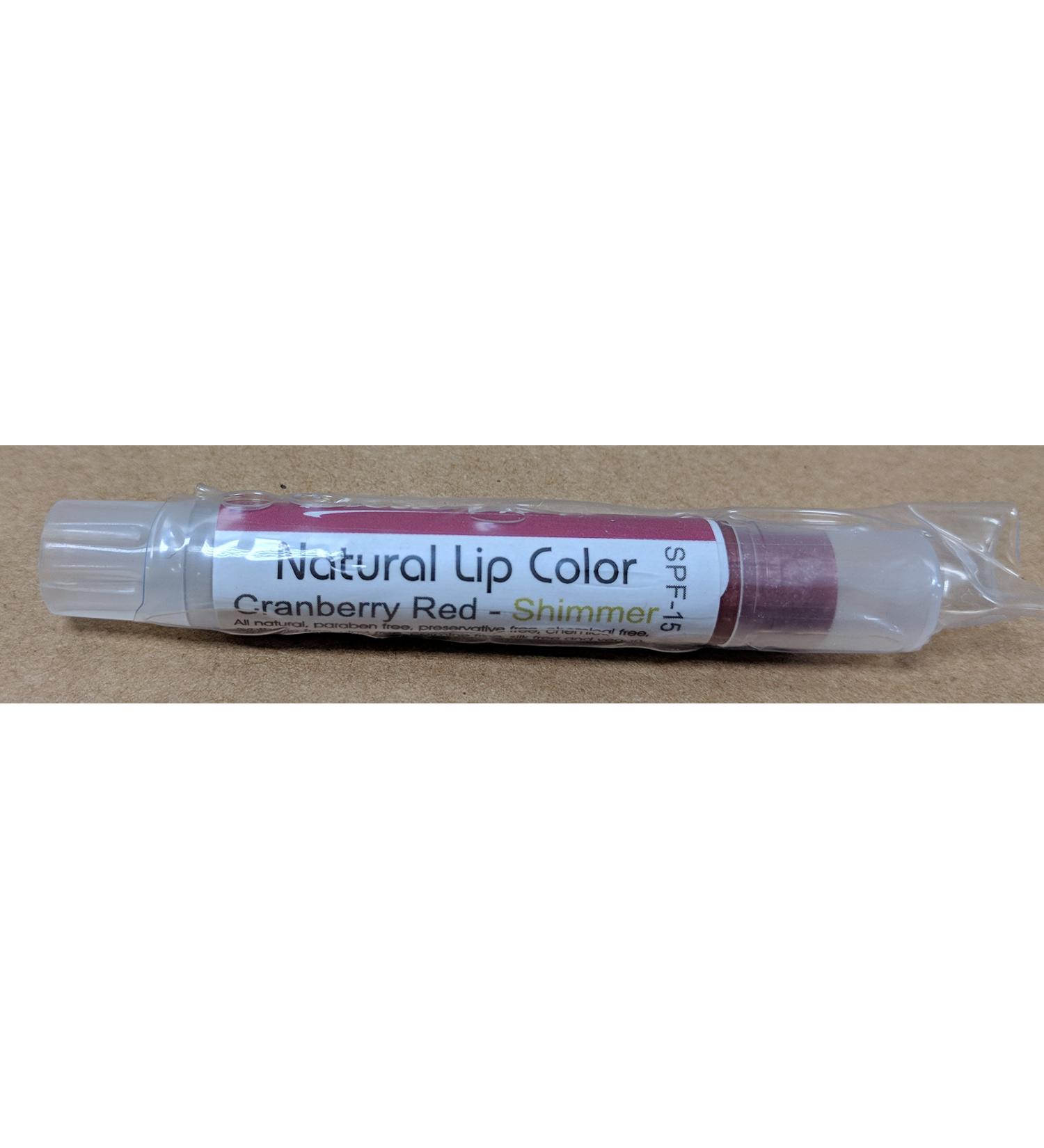 Bella Mari Natural Lip Color Cranberry Red Shimmer 0.1floz