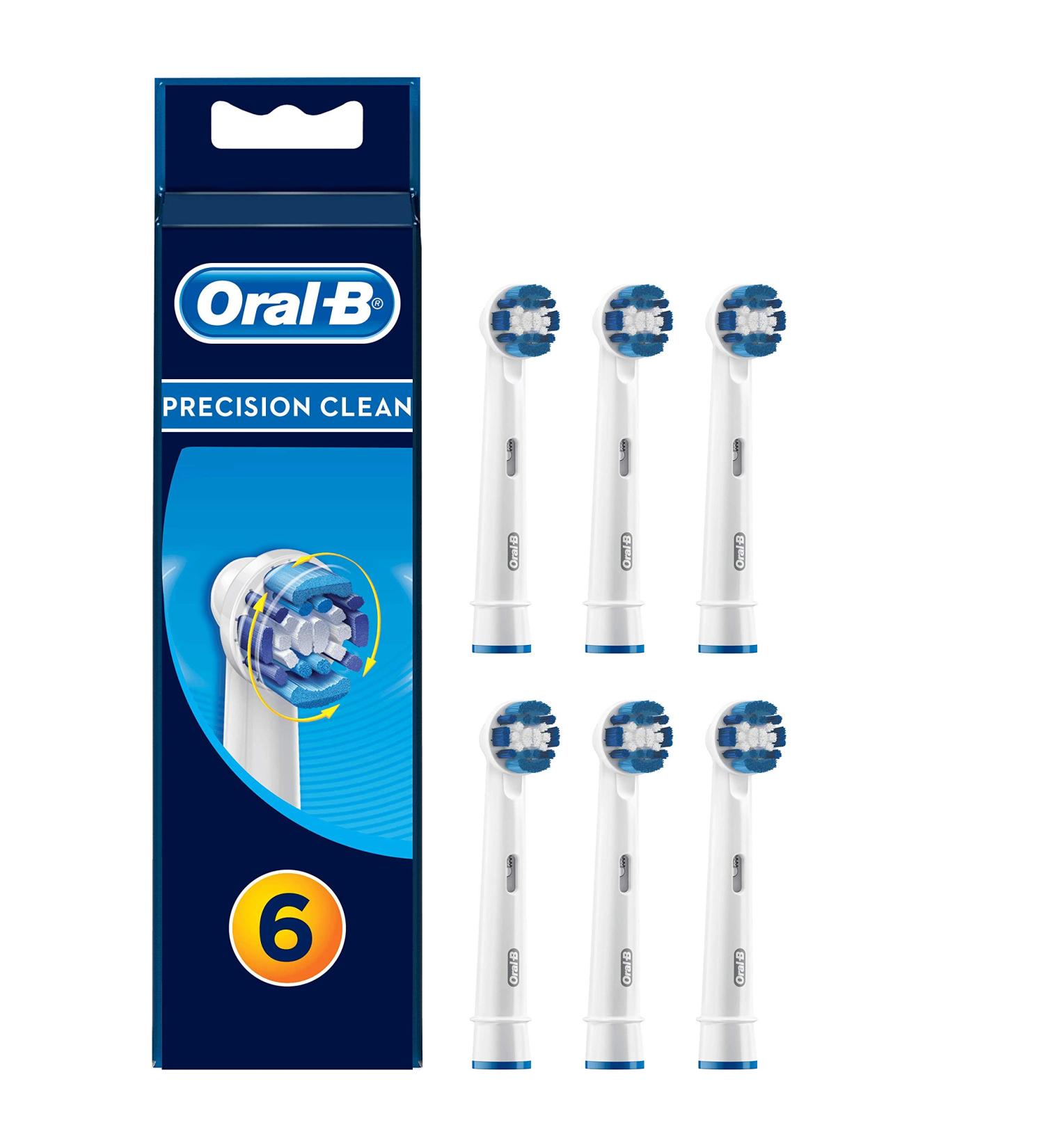 Braun Oral-B Precision Clean Refill Replacement Rechargeable Toothbrush Heads 6 in Pks