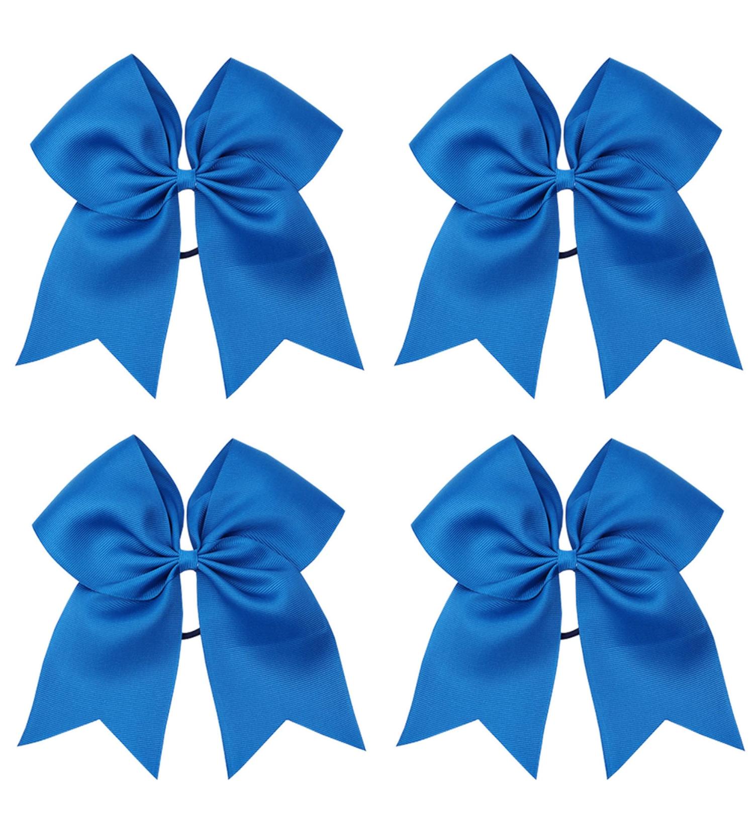 Niuhong Hair Tie - 4 Pieces Bow Hair Loops Large Colorful Bows Cheerleading Girls Accessory Blue (20.3 cm) - Buy Online on GoSupps.com