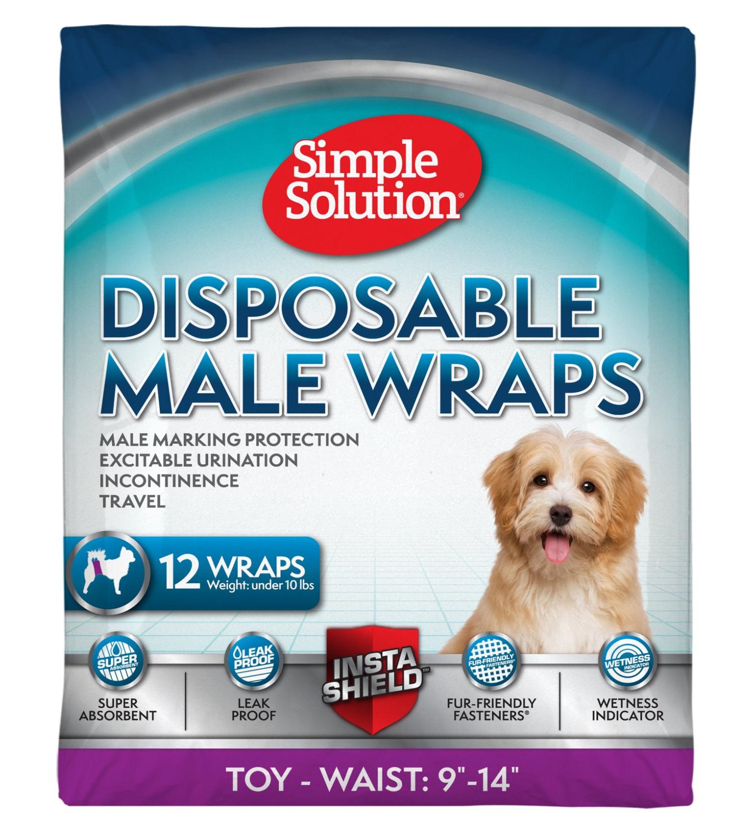 Simple Solution Disposable Dog Diapers Super Absorbent & Leak-Proof Fit for XS Dogs | Manage Incontinence & Urination Issues - Buy Online on GoSupps.com