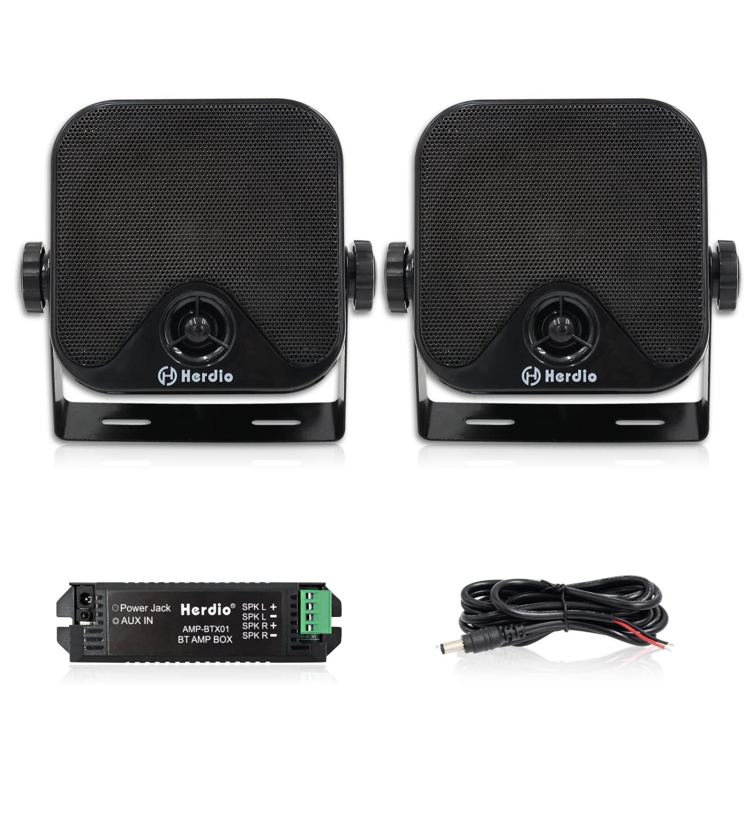 Herdio 4 Waterproof Marine Bluetooth Speakers for ATV, UTV, Golf Cart - Heavy Duty Surface Mounted Speaker for Outdoor Vehicles - Buy Online on GoSupps.com