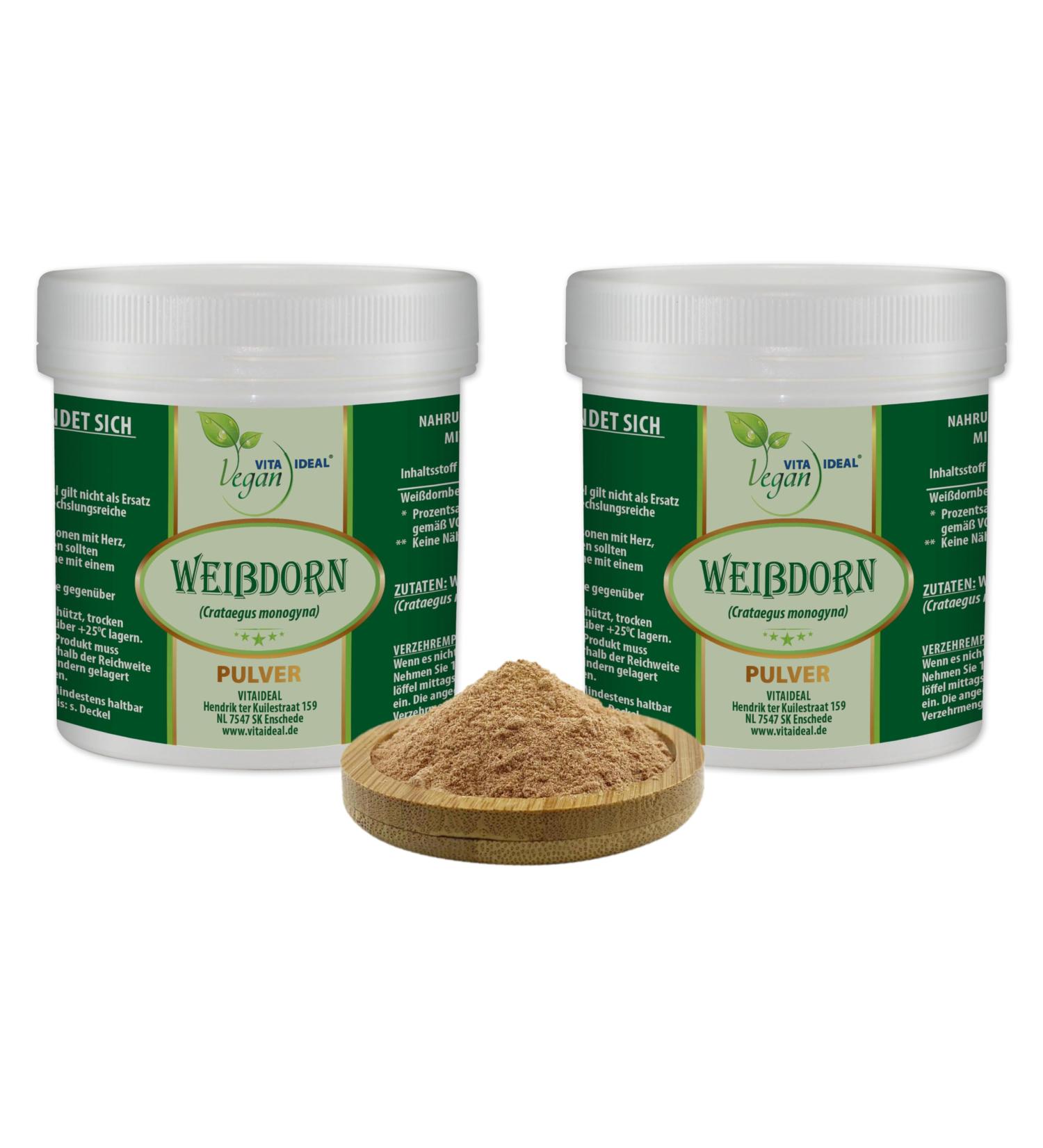 Vita Ideal Vegan Hawthorn Berries Powder 600g - Natural Crataegus Fruct 1000mg Daily Dose Additive-Free Includes Measuring Spoons - Premium Vegan Supplement for Heart Health - Buy Online on GoSupps.com