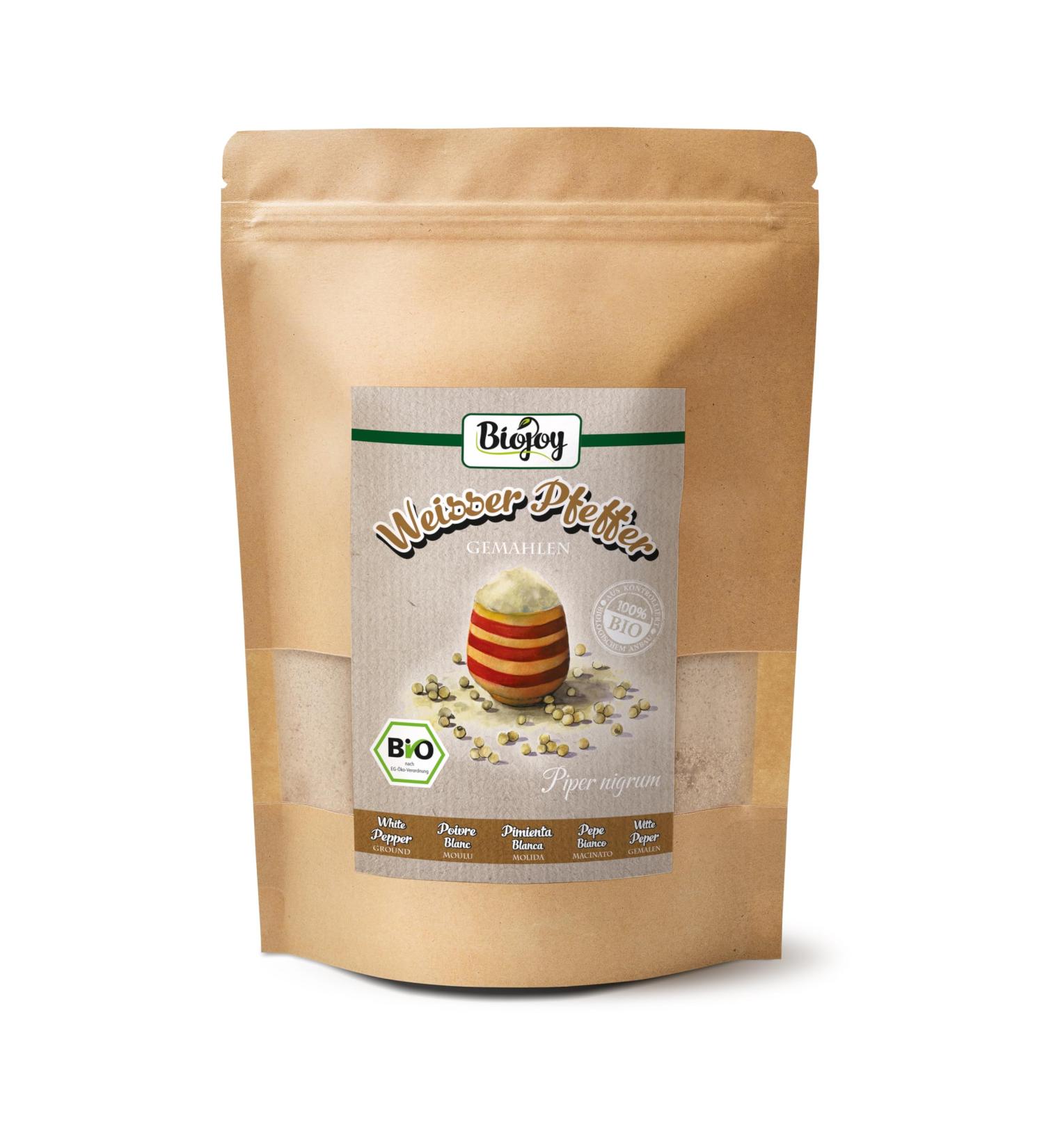 Buy Biojoy ORGANIC White Pepper Ground (500g) - Pure Piper Nigrum L. | Additive-Free International Shipping - Buy Online on GoSupps.com