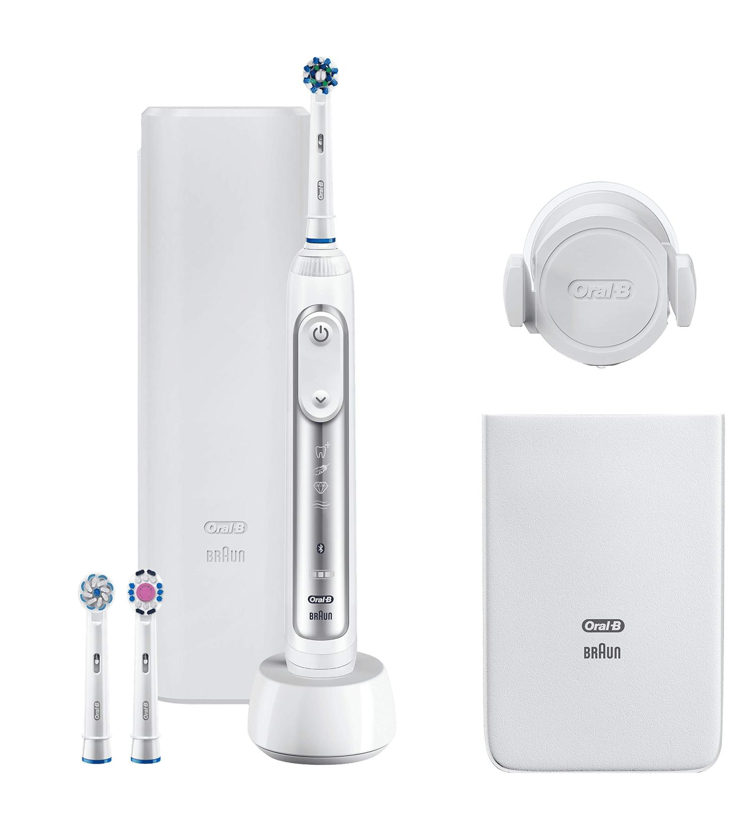 Oral-B 8200W Electric Toothbrush - Rotating/Oscillating White & Silver | International Shipping Available - Buy Online on GoSupps.com