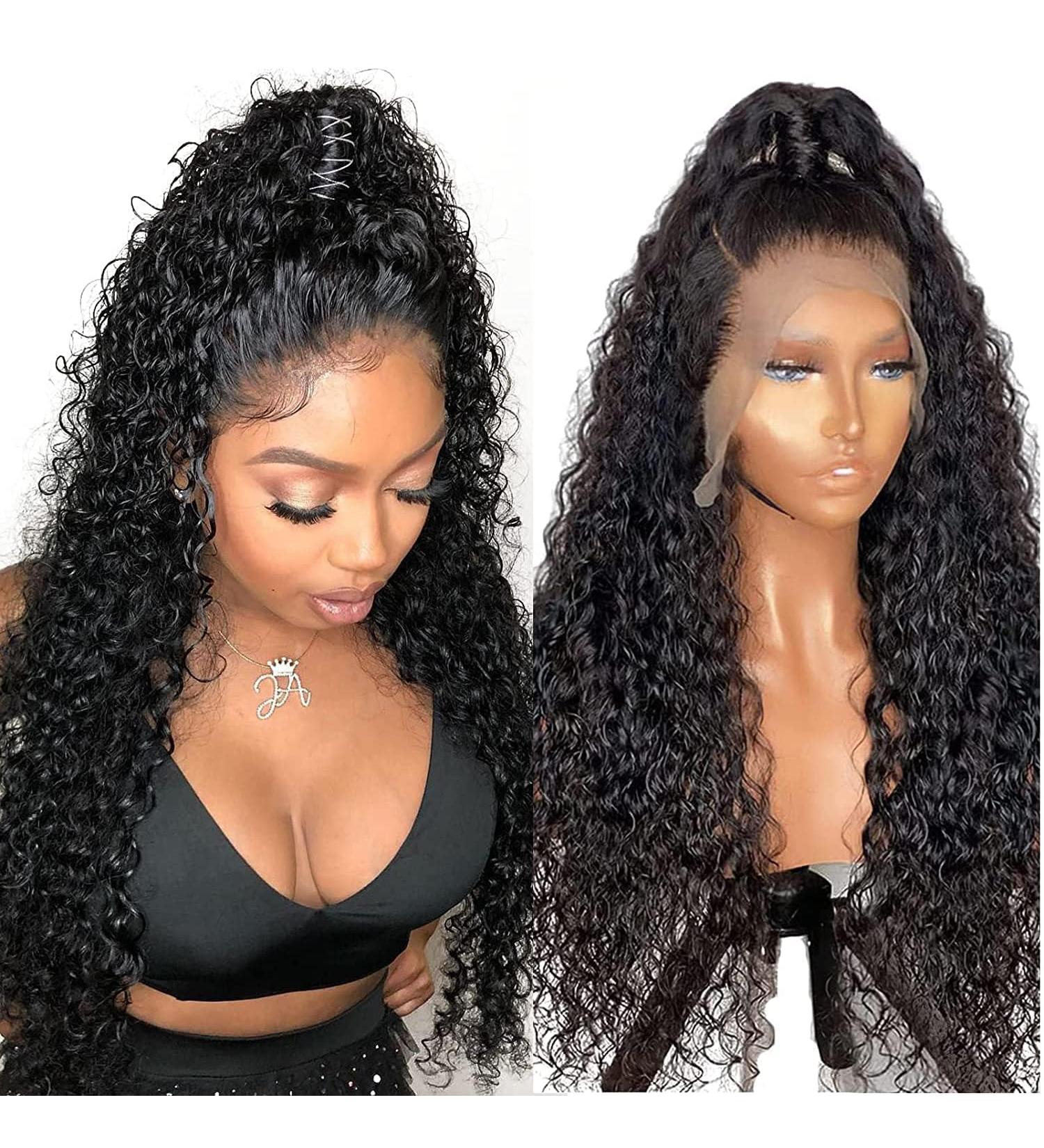 18 Inch Water Wave HD Lace Front Wig for Black Women - 180% Density Brazilian Virgin Human Hair - Pre Plucked with Baby Hair - Glueless Frontal Wig - Buy Online on GoSupps.com
