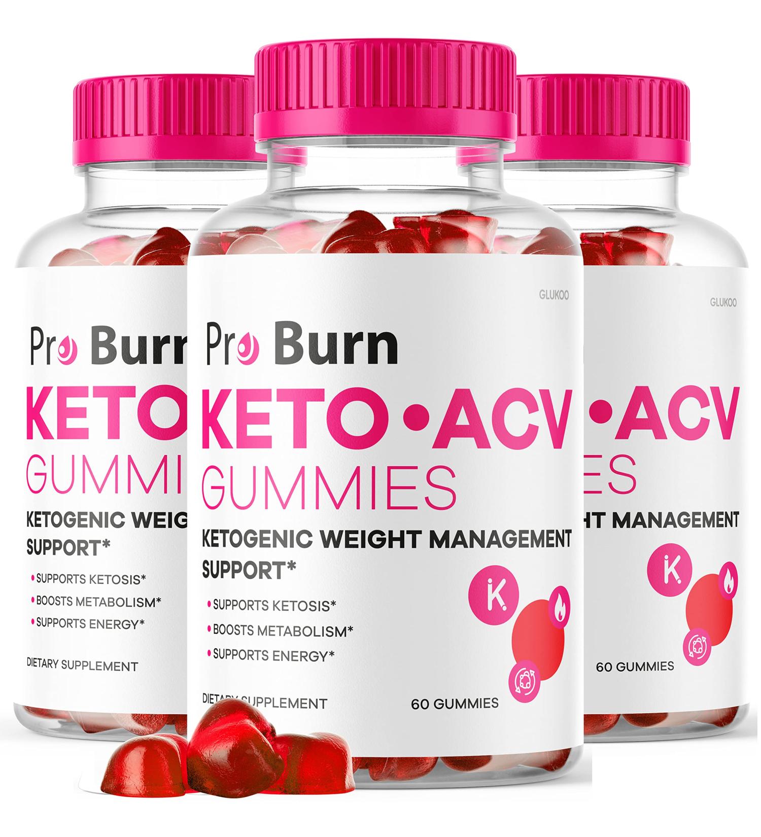 Pro Burn Keto Gummies - 3 Pack ACV Weight Loss Supplement for 90 Days - Buy Online on GoSupps.com