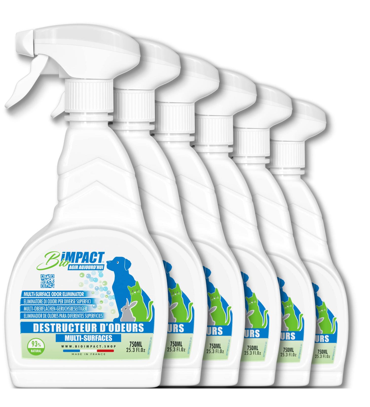 Buy 6-Pack Smell Remover for Dog & Cat Urine - Odor Neutralizer for All Surfaces - Non-Repulsive Formula - Buy Online on GoSupps.com