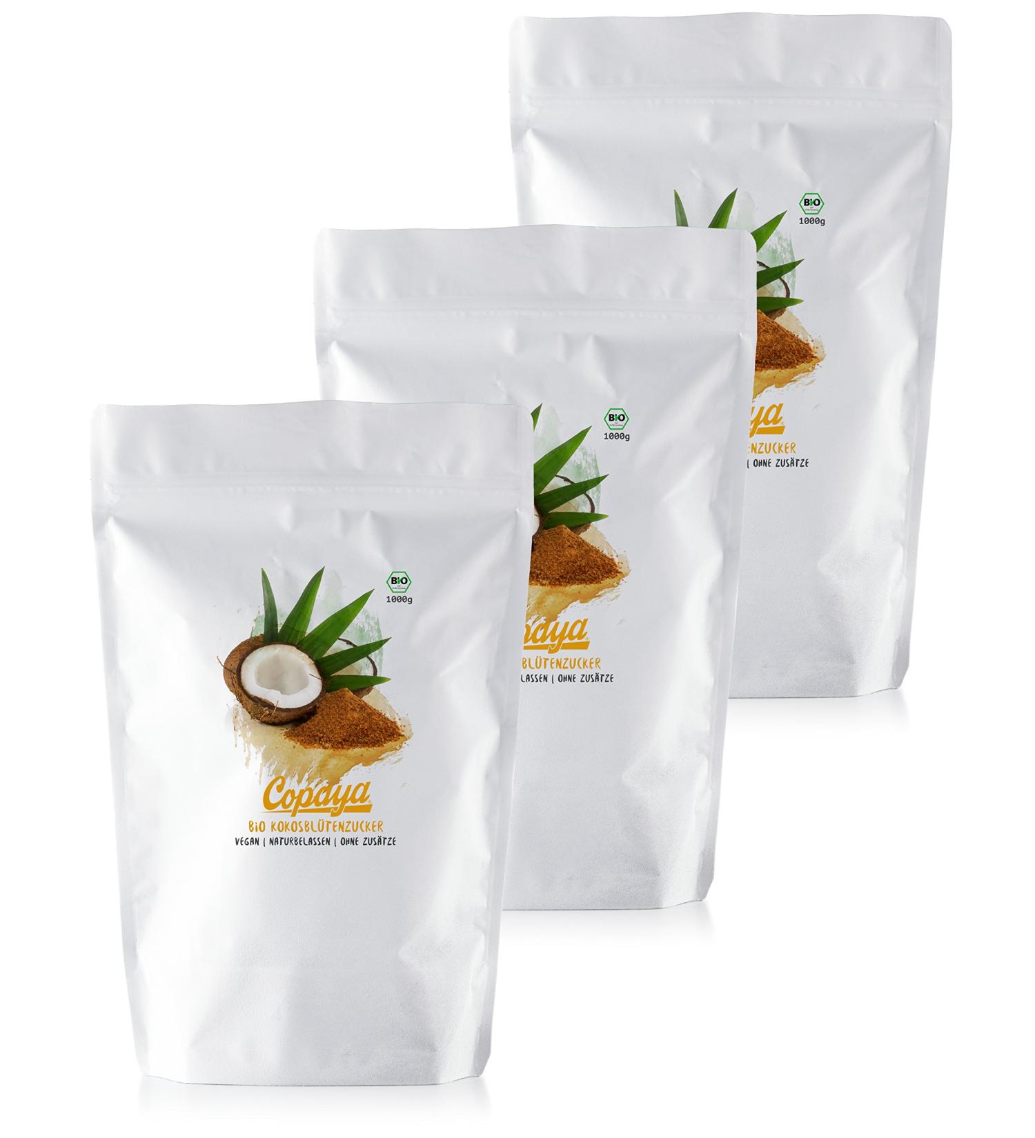Copaya Organic Coconut Blossom Sugar - 3000g | Pure Additive-Free Sweetener & Healthy Sugar Alternative - Buy Online on GoSupps.com