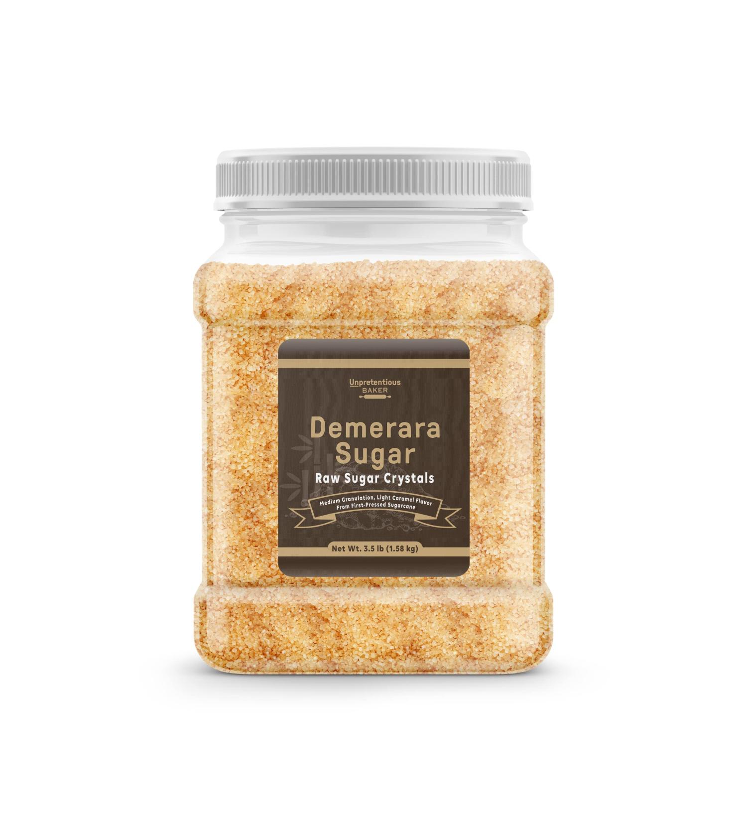 Unpretentious Baker Demerara Sugar: Raw First-Pressed Sugarcane Crystals (3.5 lb) - Perfect for Drinks & Baking - Buy Online on GoSupps.com