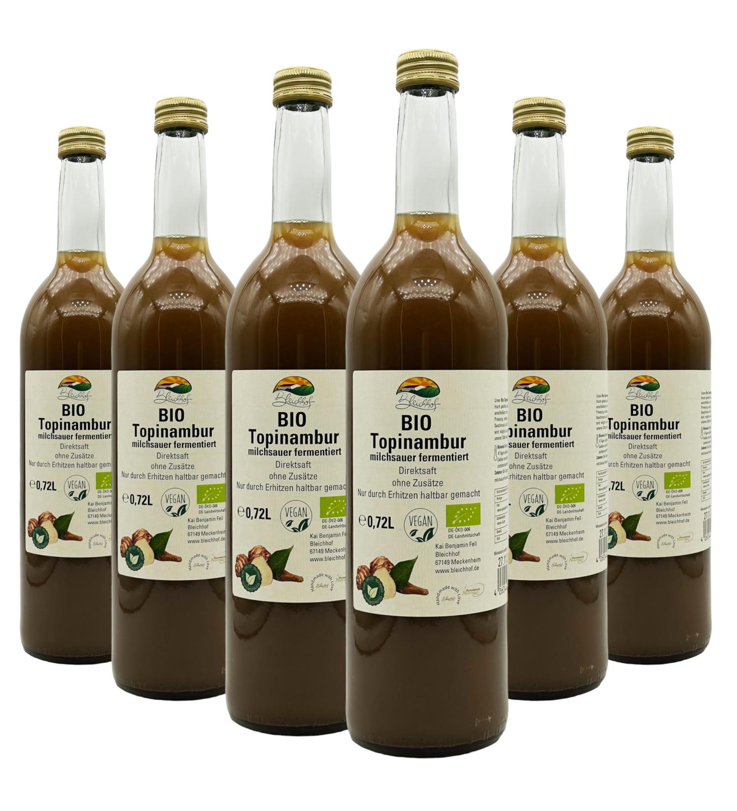  Bleichhof BLEICHHOF Organic Jerusalem artichoke juice - Direct juice fermented with milky acid vegan (6 x 0.72 l) - Buy Online on GoSupps.com