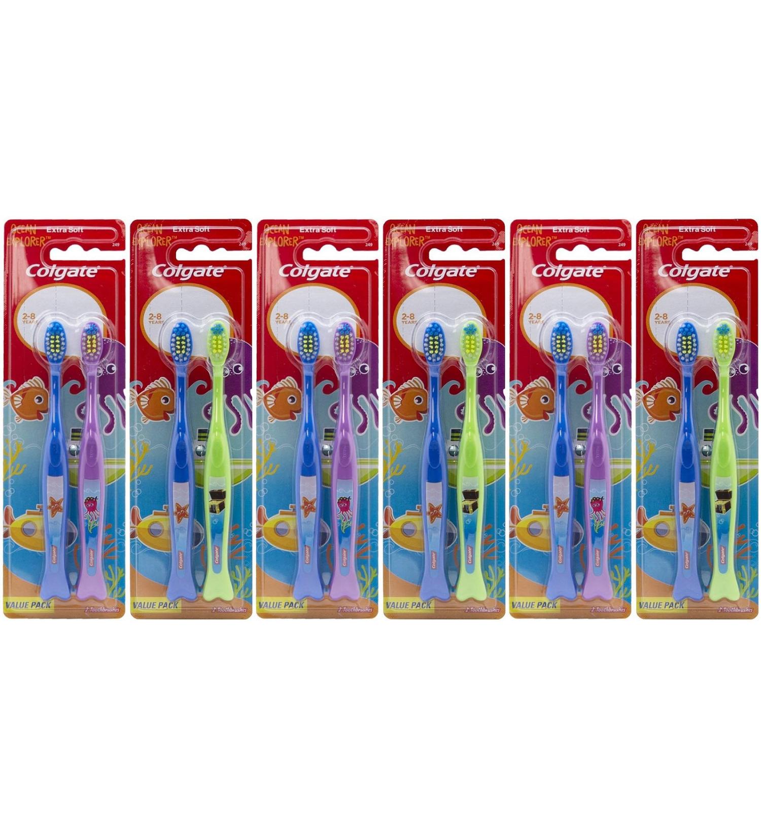 Colgate Ocean Explorer Extra Soft Kids Toothbrush, 2 Count (Pack of 6) Total 12 Toothbrushes
