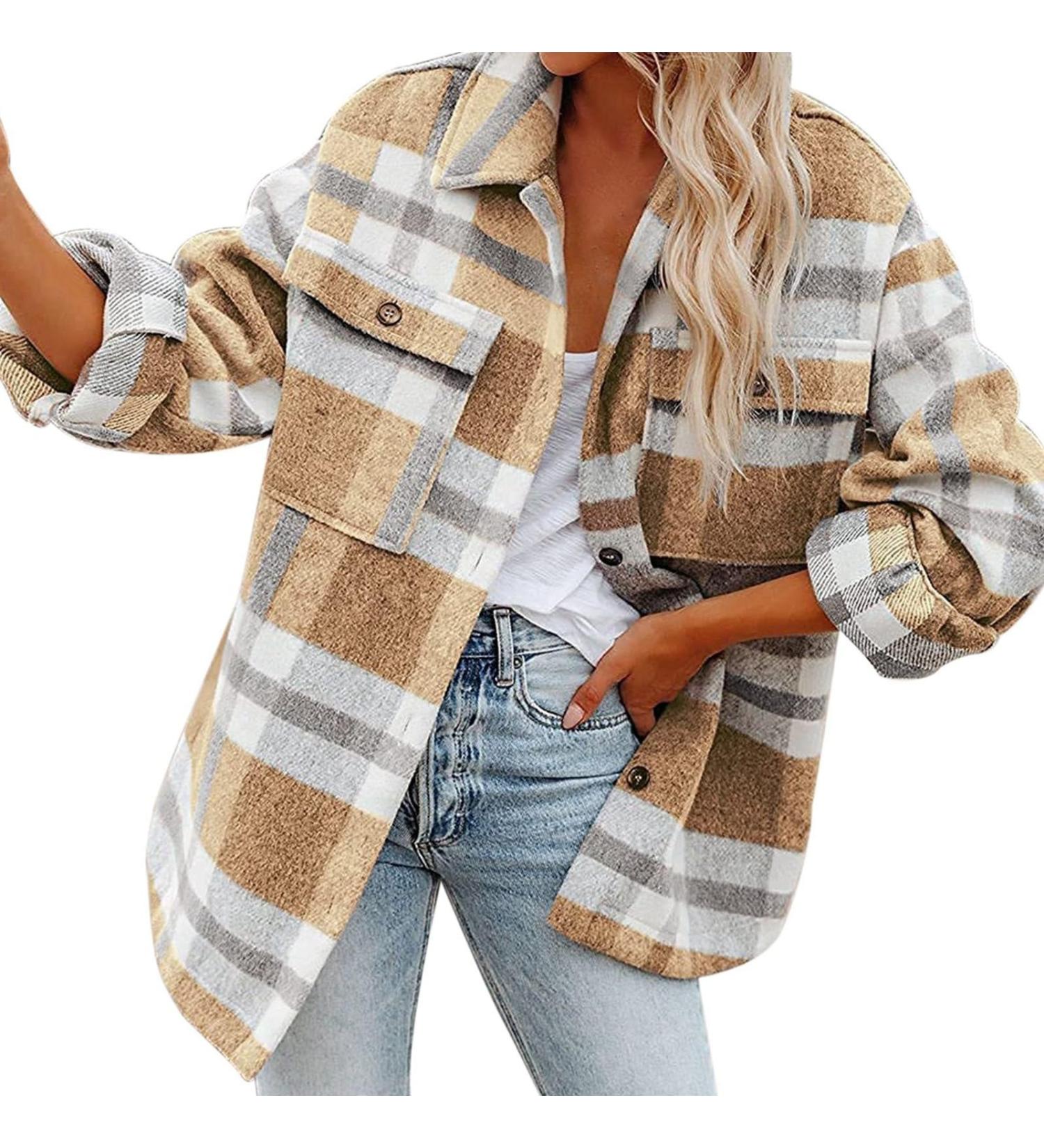 Gefomuofe Blouse Women's Loose Tunic Cotton Linen Blouse Summer Tunic Summer Oversized Casual Look Shirt Blouse O-Neck with Button Placket and Pocket Elegant Plain Office Blouses Office Shirt Khaki XL - Buy Online on GoSupps.com
