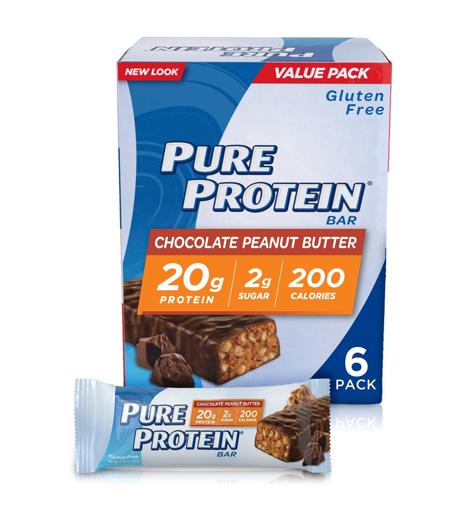 High Protein Chocolate Peanut Butter Bars - Nutritious Low Sugar Gluten Free Snacks - Pack of 6 for Energy Boost - Buy Online on GoSupps.com