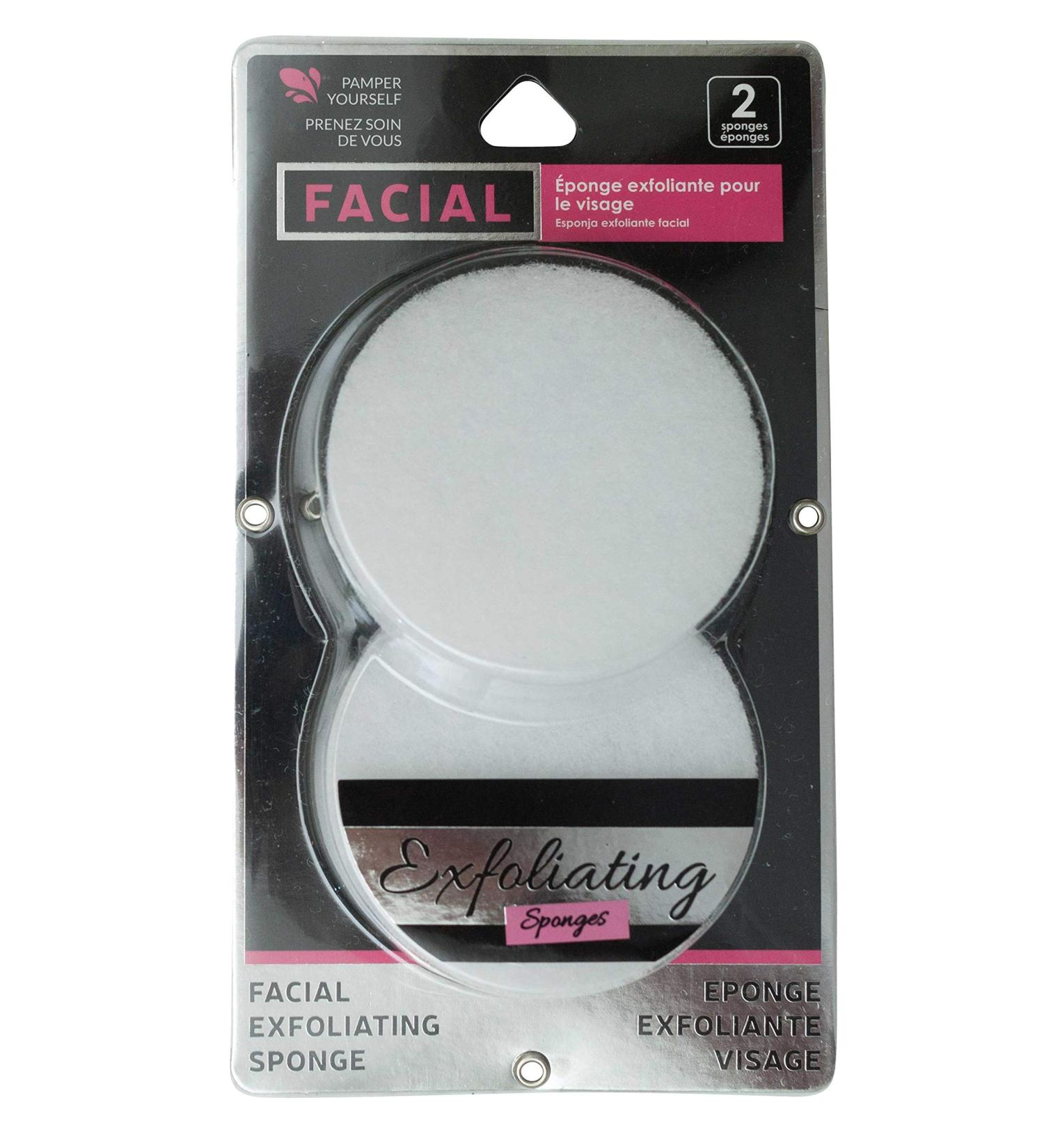 Jacent Round Exfoliating Facial Sponges - 3 Inch Diameter - 2 Counts per Pack - Gentle Face Cleansing - 1 Pack - Buy Online on GoSupps.com