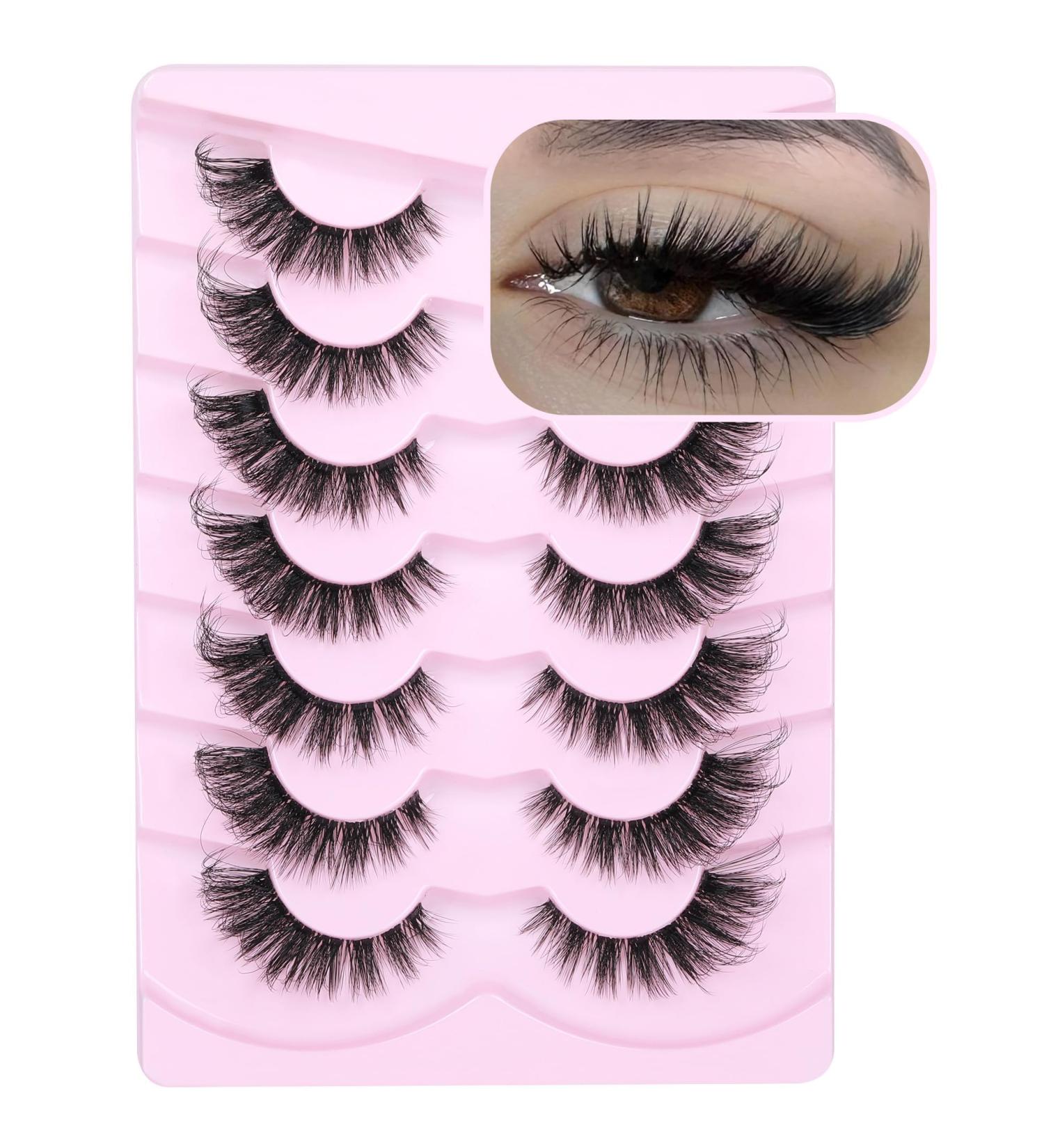 7 Pairs False Eyelashes Natural Looking Lashes Wispy Soft Faux Mink Lashes Fluffy False Lashes 16mm - Buy Online on GoSupps.com