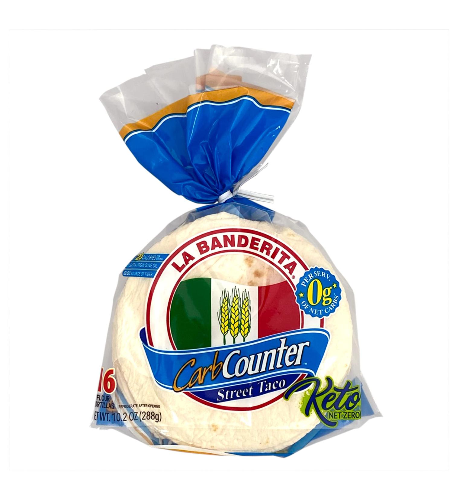 La Banderita Carb Counter Keto Street Taco Flour Tortillas - 6 Packs of 16 Count - Buy Online on GoSupps.com