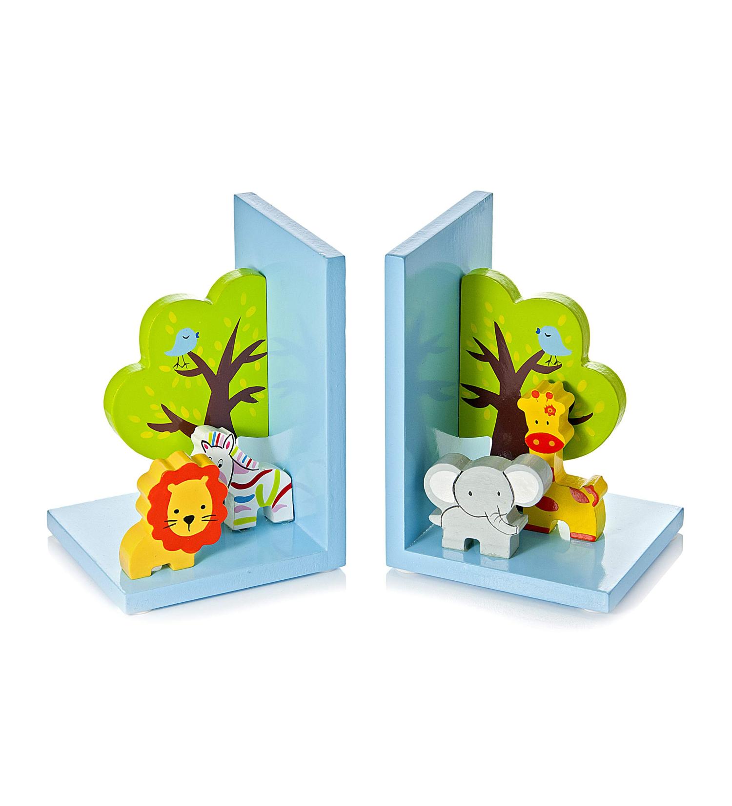Mousehouse Gifts Wooden 3D Safari Jungle Baby Bookends for Kids | Unique Nursery Decor for Boys & Girls - Buy Online on GoSupps.com