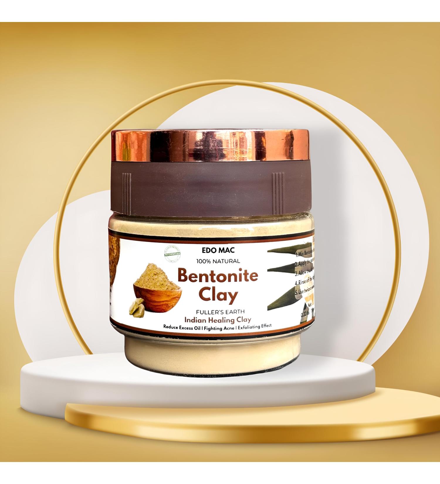 Bentonite Clay Mask | 100% Natural Indian Healing Clay for Deep Pore Cleansing & Detox | Facial & Body Skincare (5.30 oz - Buy Online on GoSupps.com