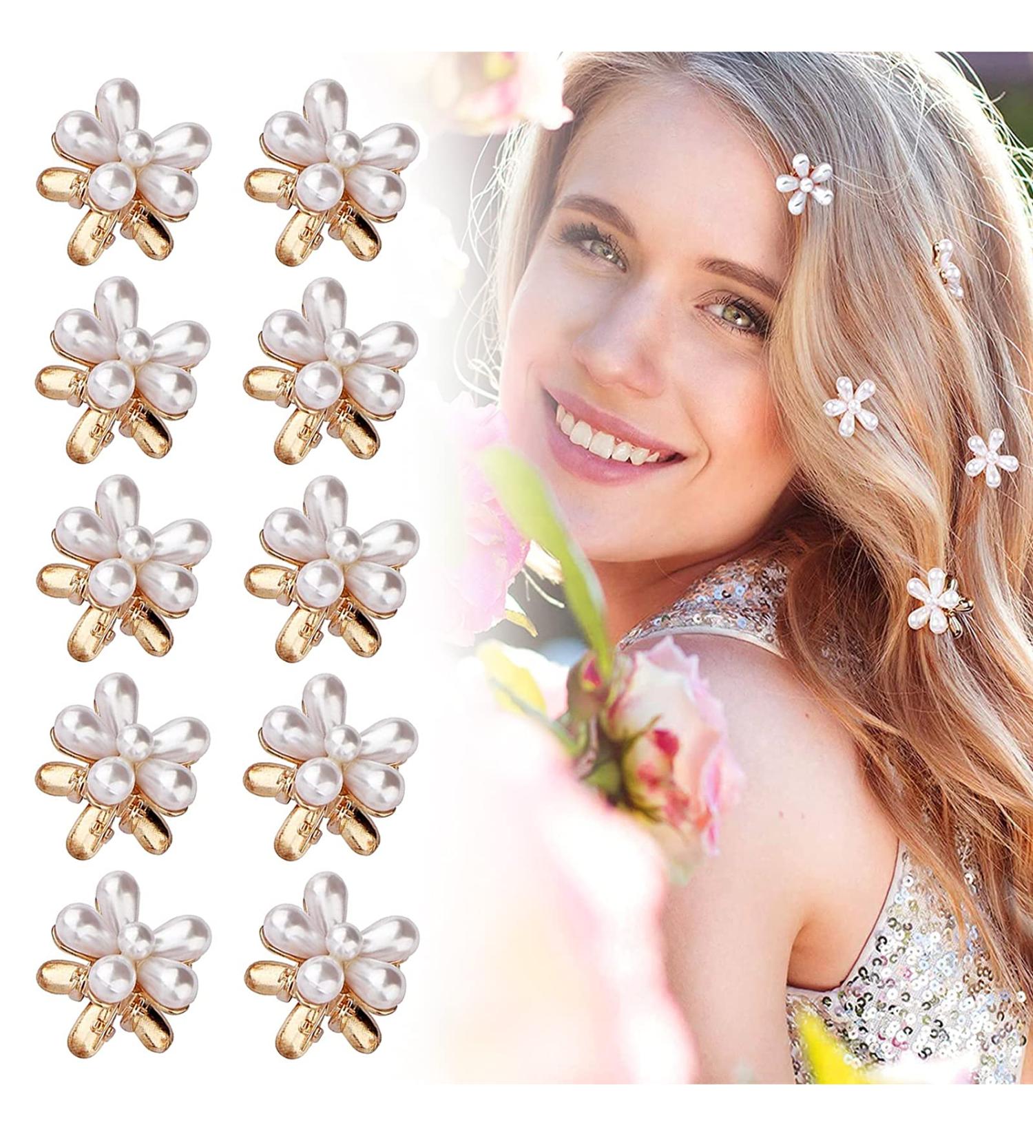 10 PCs Mini Hair Claw Clips - Perfect for Girls & Women | Ideal for Weddings Birthdays School & Everyday Use (White) - Buy Online on GoSupps.com