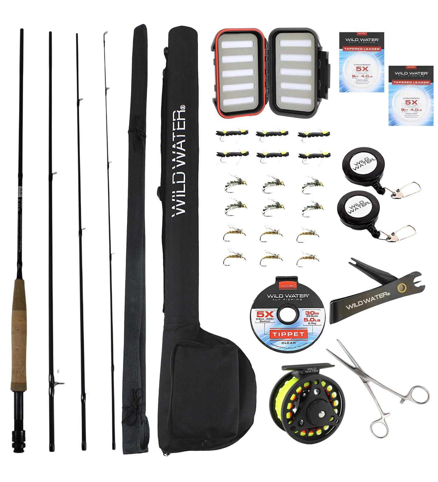 Wild Water Fly Fishing 9' 4-Piece 3/4 Weight Rod Deluxe Combo Starter Package - Buy Online on GoSupps.com