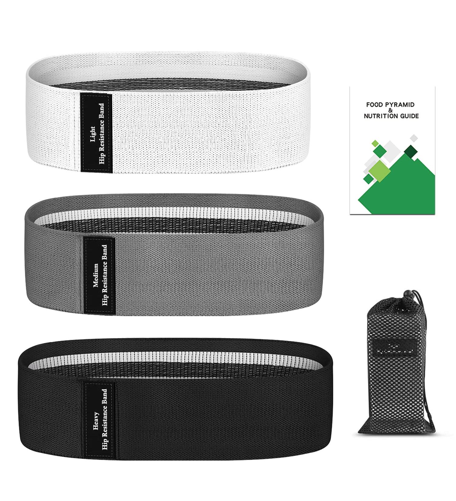 VEICK Resistance Bands - Workout Loop Bands for Women - Fitness Stretch Bands for Booty Legs - White/Gray/Black - Buy Online on GoSupps.com