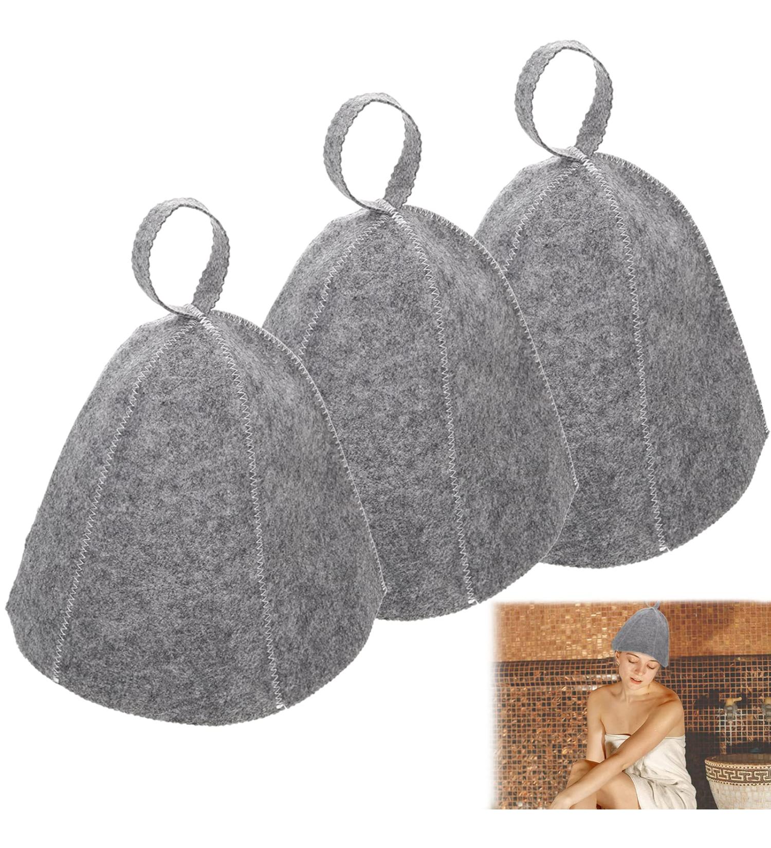 Saunahut 3Pcs Men s Felt Sauna Hats Ideal for Saunas & Baths | Comfortable & Durable - Buy Online on GoSupps.com