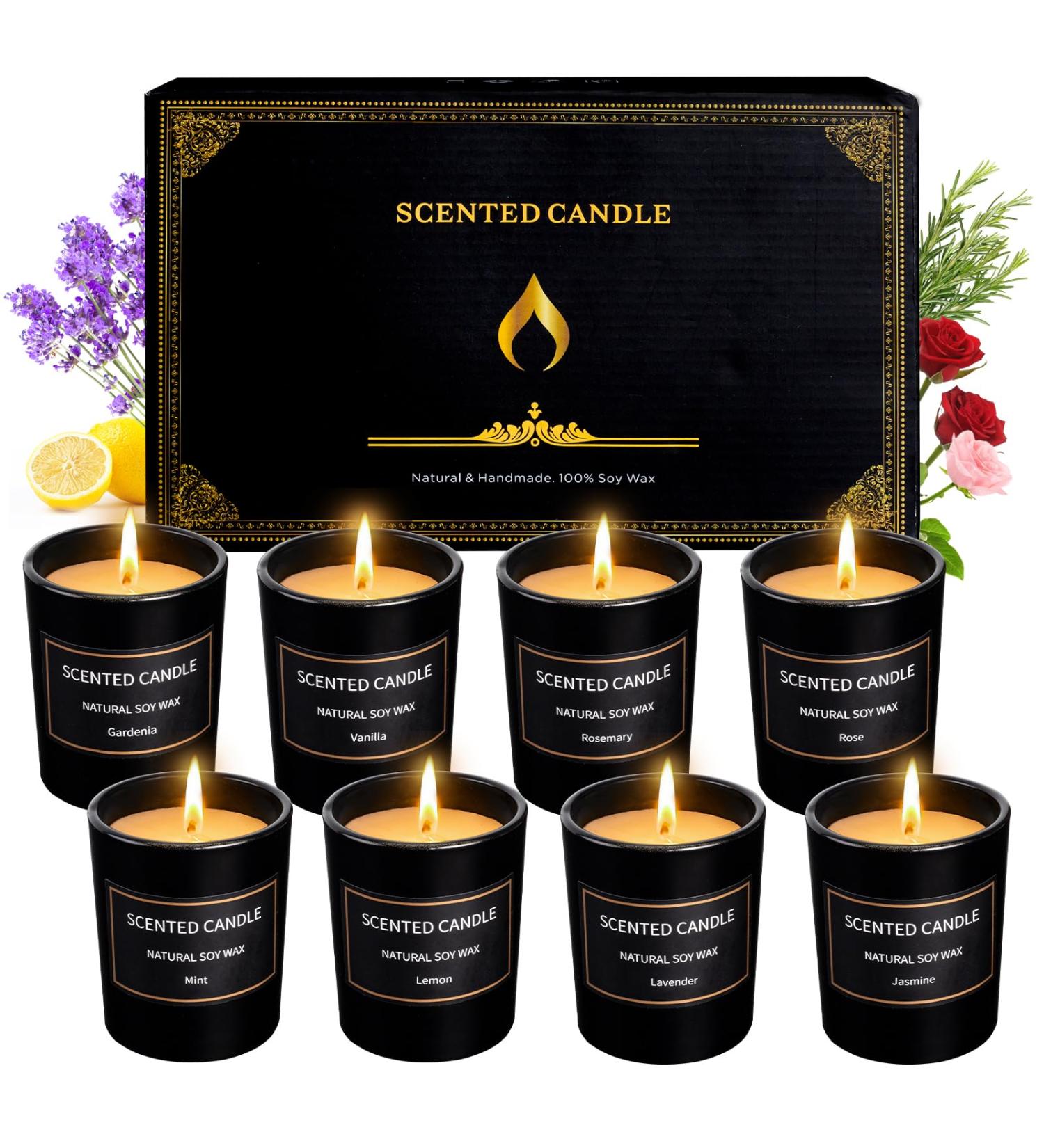 Scented Candles for Women | 8 Pack Aromatherapy Soy Candles | Smoke-Free Long Lasting Fragrance | Perfect Gifts - Buy Online on GoSupps.com