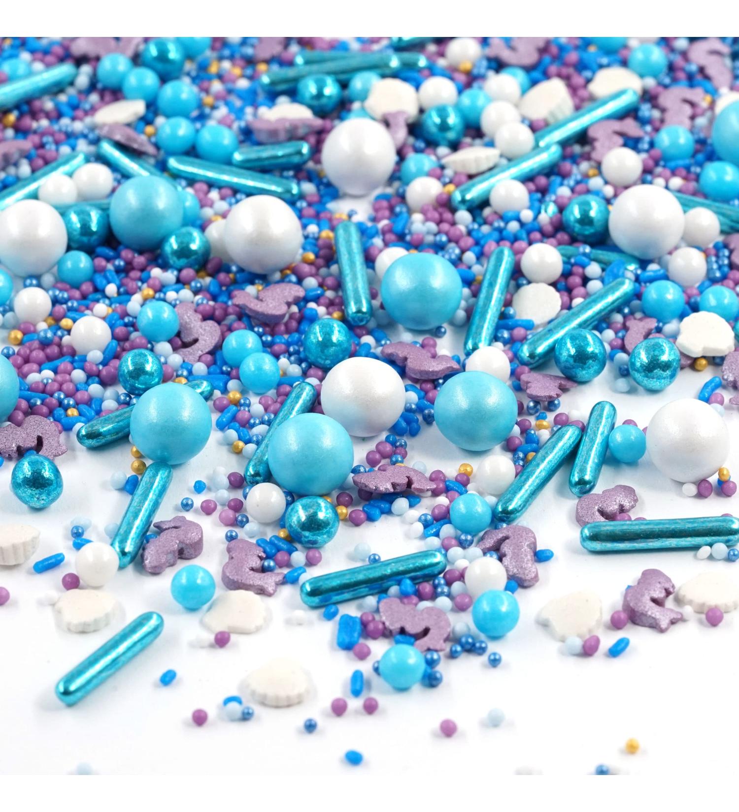 Strussel Ocean Girl Mermaid Mix 90g - White Lilac Blue Colorful Sprinkles for Children's Birthday Cupcakes & Muffins | Sprinkle Happiness - Buy Online on GoSupps.com