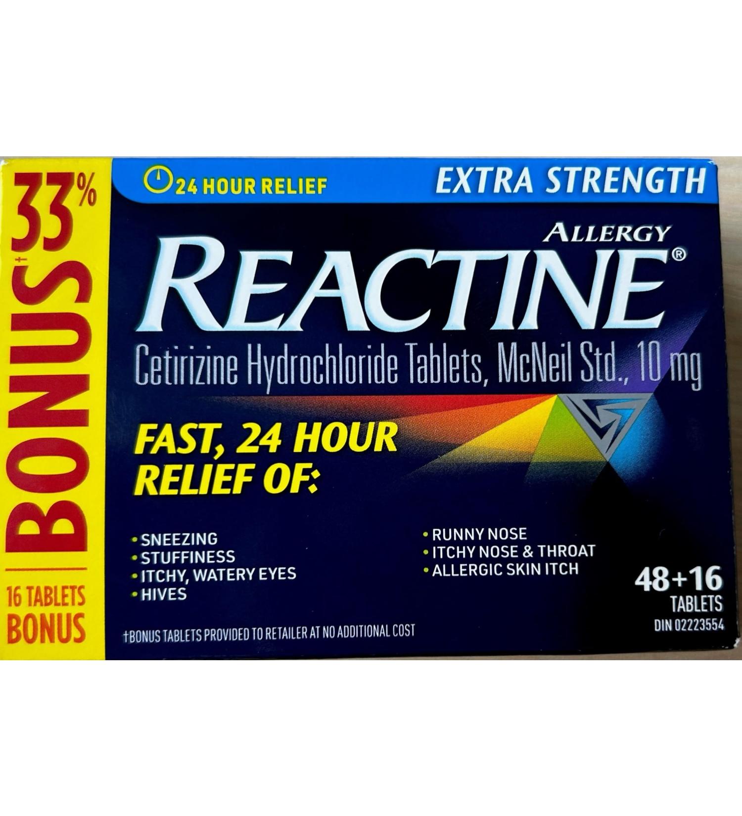 Reactine Extra Strength Tablets 64 tablets - Buy Online on GoSupps.com