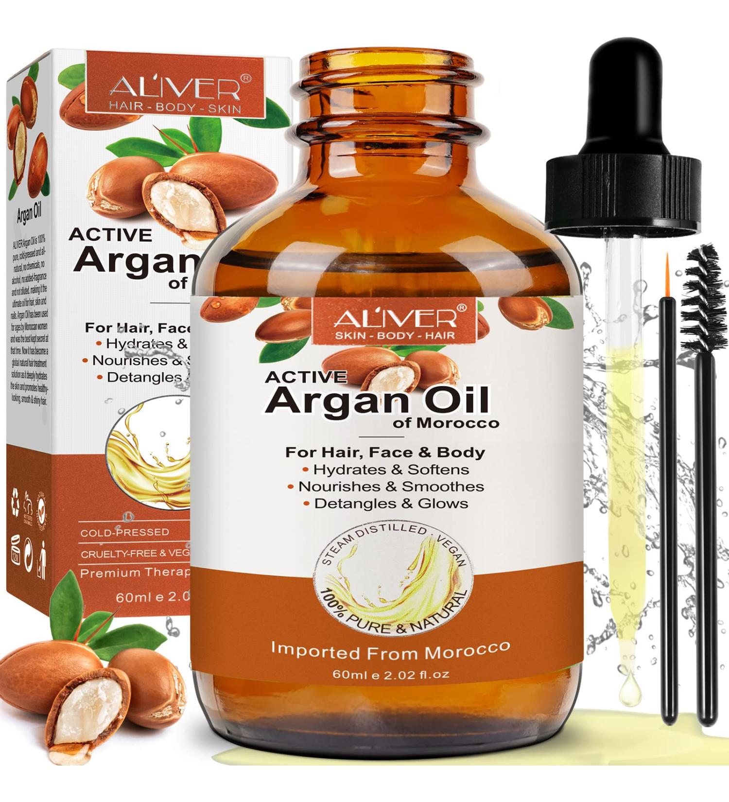 Organic Argan Oil for Hair Growth & Scalp Nourishment - 2.02 Fl Oz - Buy Online on GoSupps.com