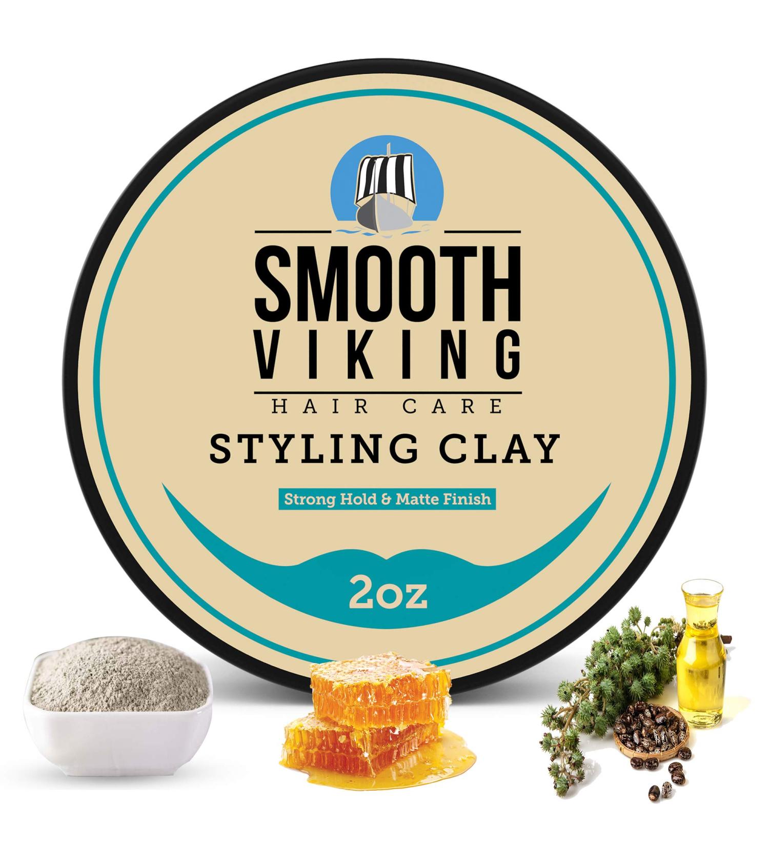 Smooth Viking Hair Clay for Men | Matte Finish & Strong Hold (2 oz) - Non-Greasy Styling Clay - Buy Online on GoSupps.com