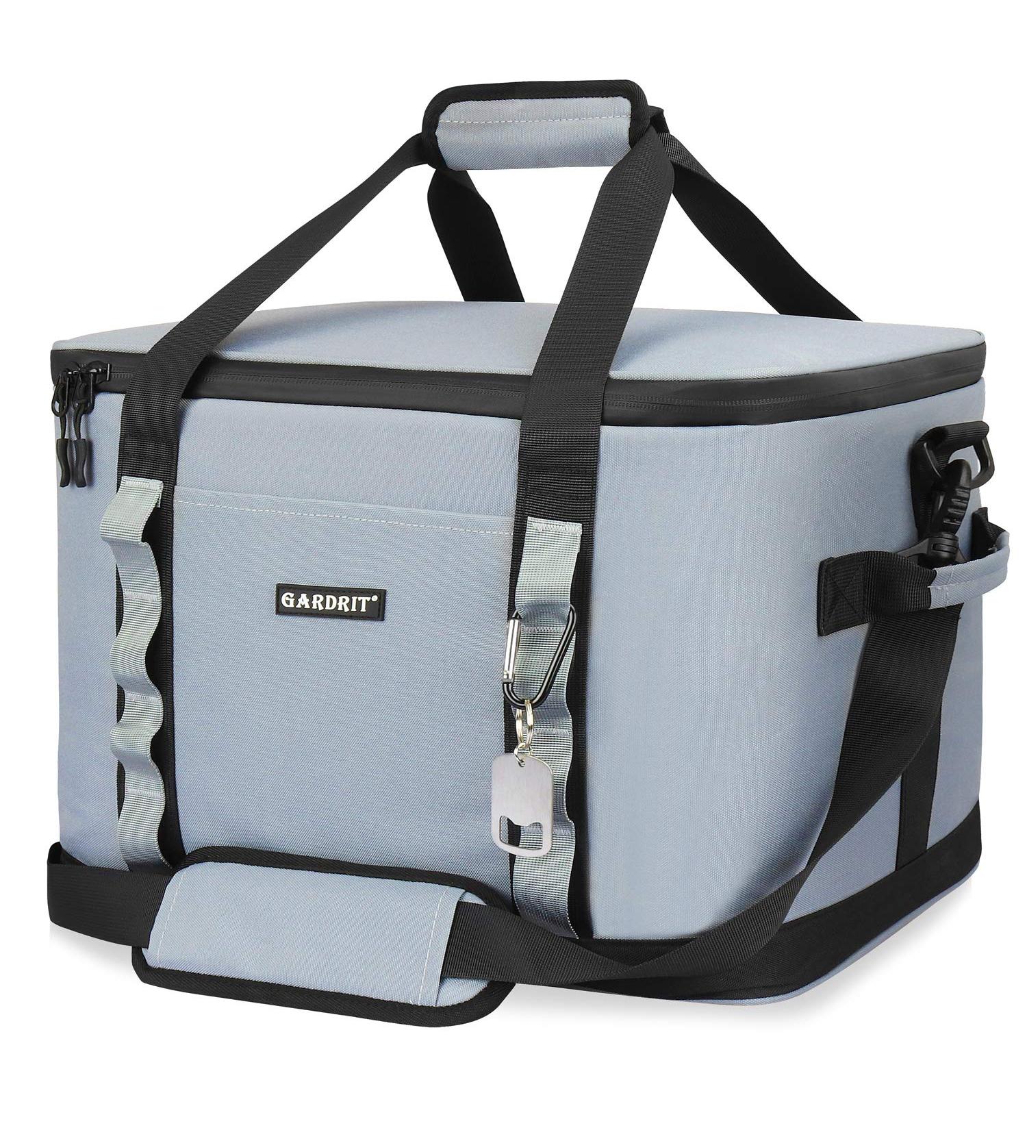 GARDRIT 39L Large Cooler Bag - Collapsible Leakproof Insulated Lunch Box for Camping & Picnic - Gray 60 Cans Capacity - Buy Online on GoSupps.com
