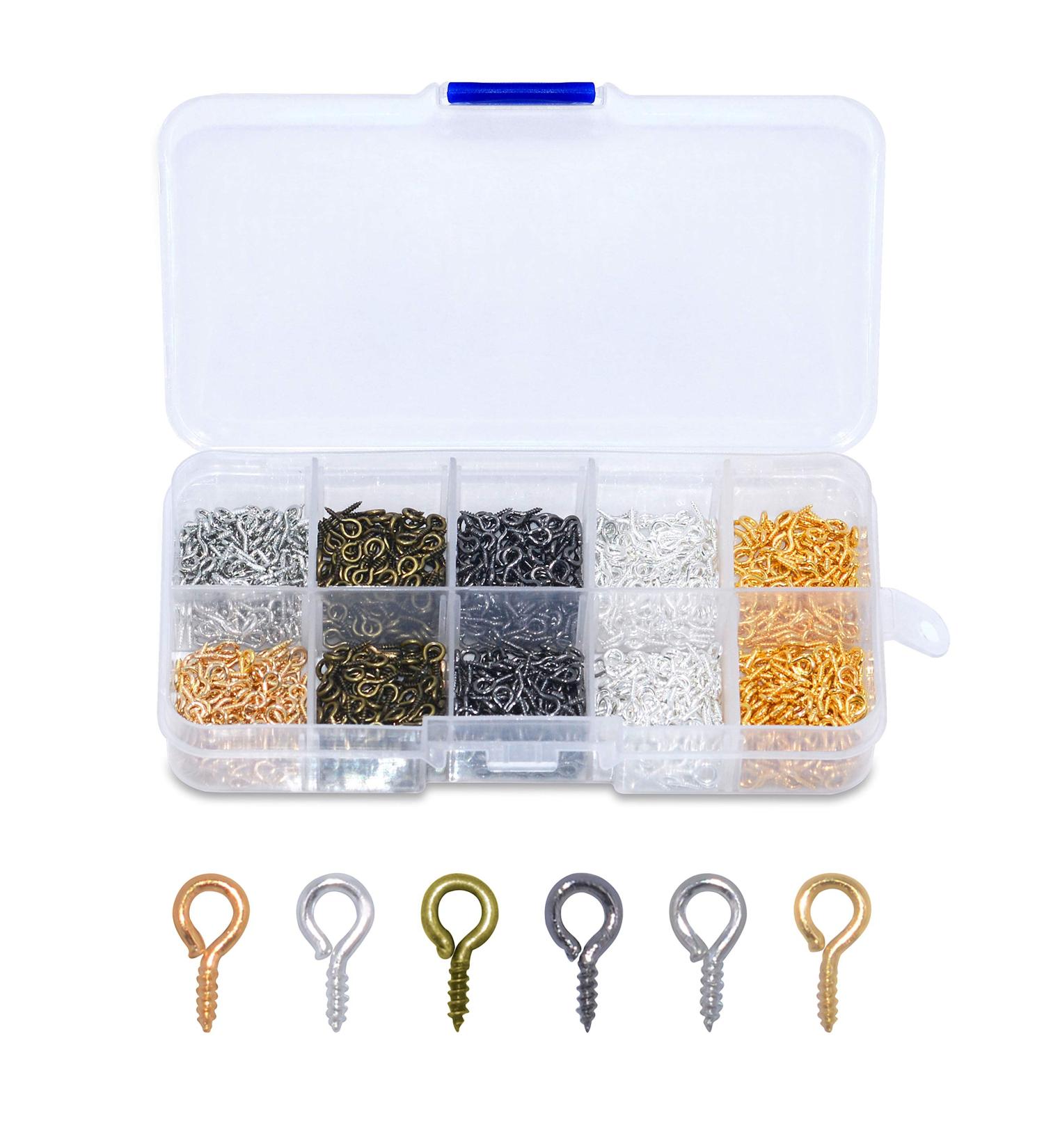 1000 PCS Small Self Tapping Screw Eye Pins Hooks in 6 Colors (4  8mm/0.15  0.3inch) - Buy Online on GoSupps.com