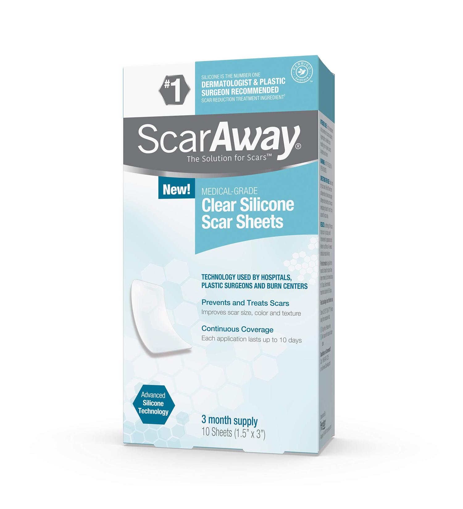 ScarAway Clear Silicone Scar Sheets 10 Count - White | Scar Treatment - Buy Online on GoSupps.com